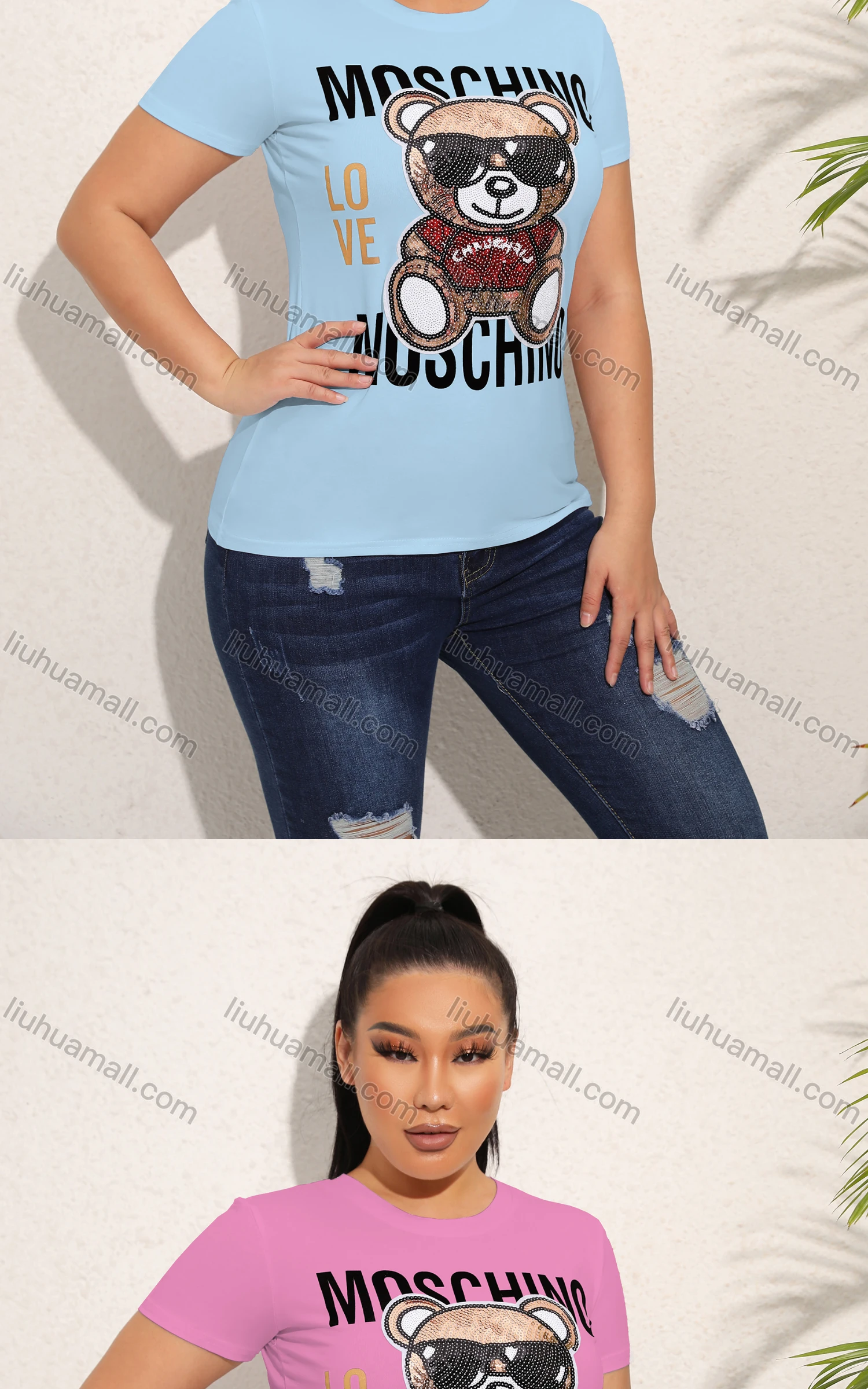 Wholesale Women's Casual Crew Neck Short Sleeve Cartoon Graphic Slim Fit T-shirt - Liuhuamall