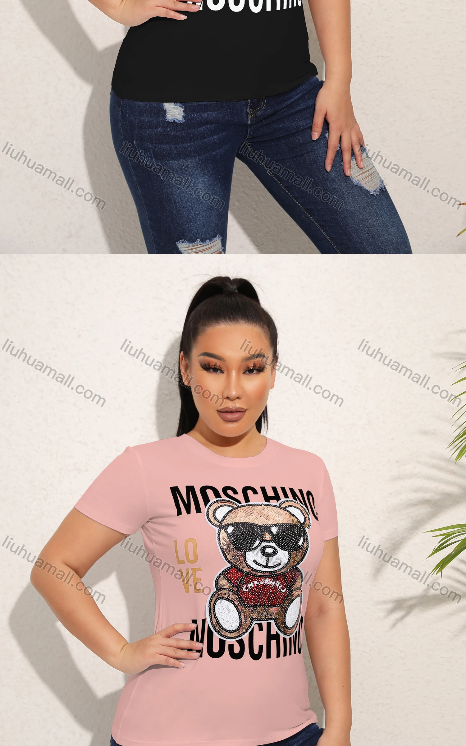 Wholesale Women's Casual Crew Neck Short Sleeve Cartoon Graphic Slim Fit T-shirt - Liuhuamall