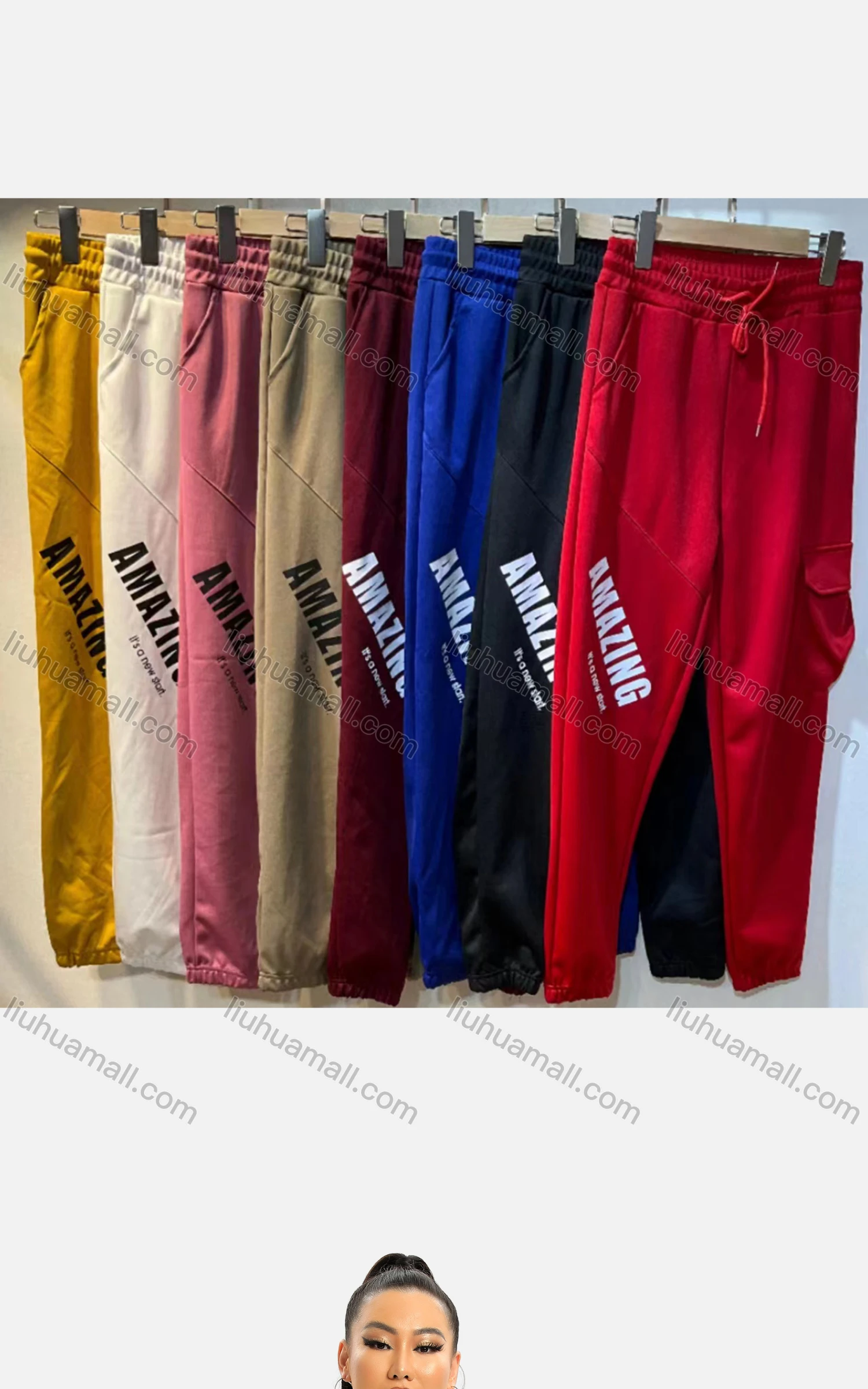 Wholesale Women's Casual Skinny Fit Flap Pockets Drawstring Sweatpants - Liuhuamall