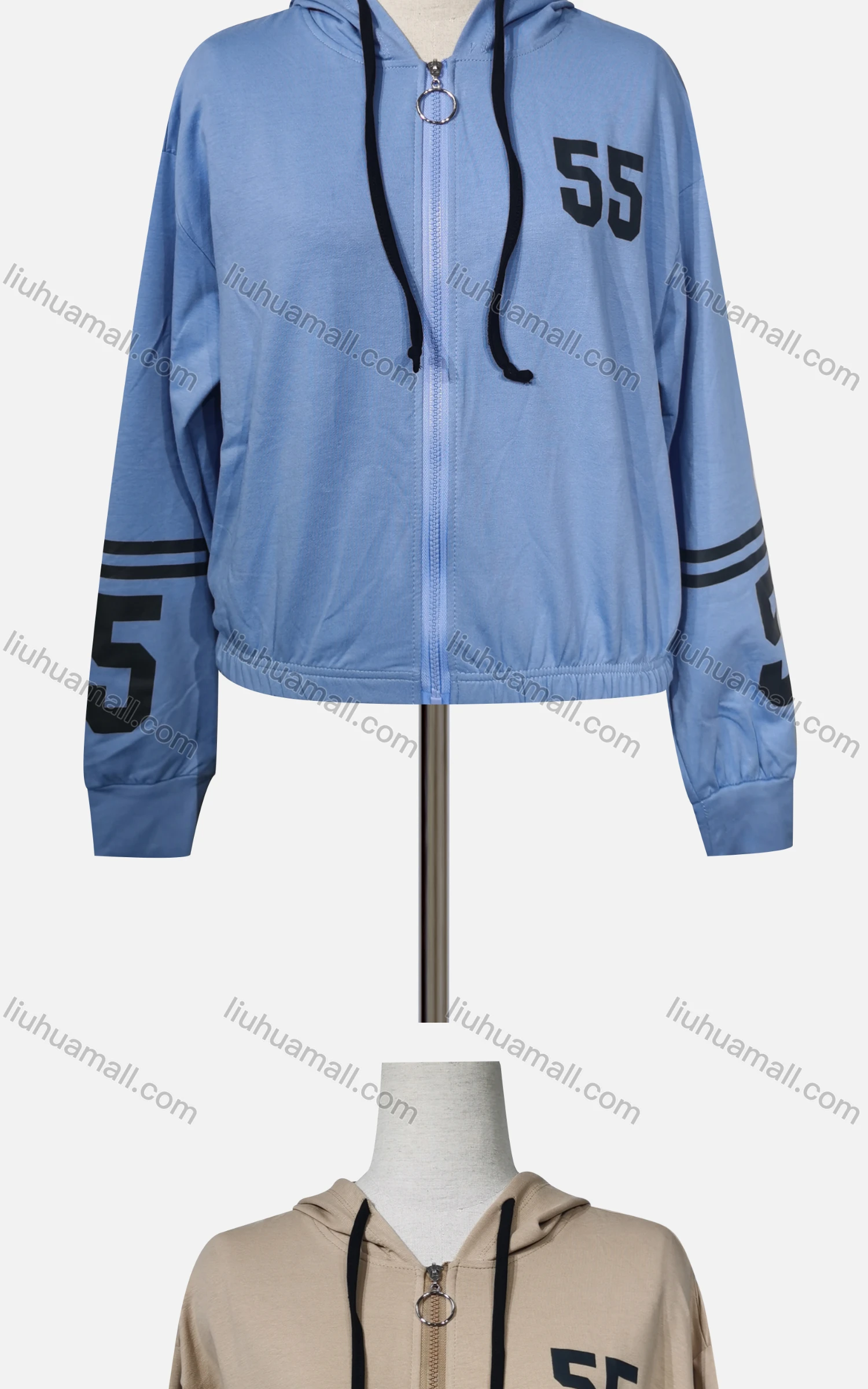 Wholesale Women's Casual Hooded Full Zip Long Sleeve Hoodies - Liuhuamall