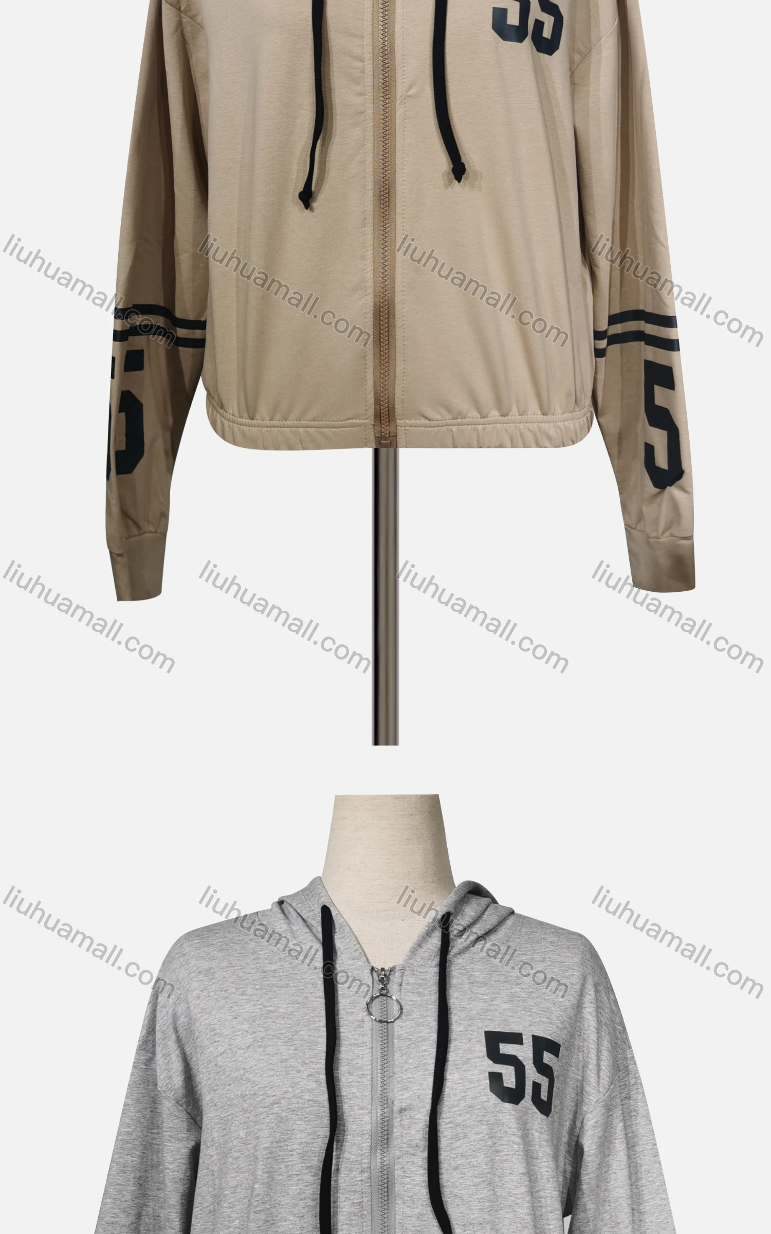 Wholesale Women's Casual Hooded Full Zip Long Sleeve Hoodies - Liuhuamall