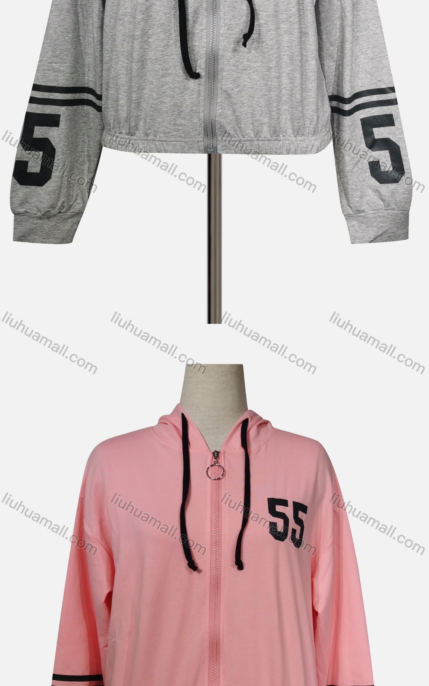 Wholesale Women's Casual Hooded Full Zip Long Sleeve Hoodies - Liuhuamall