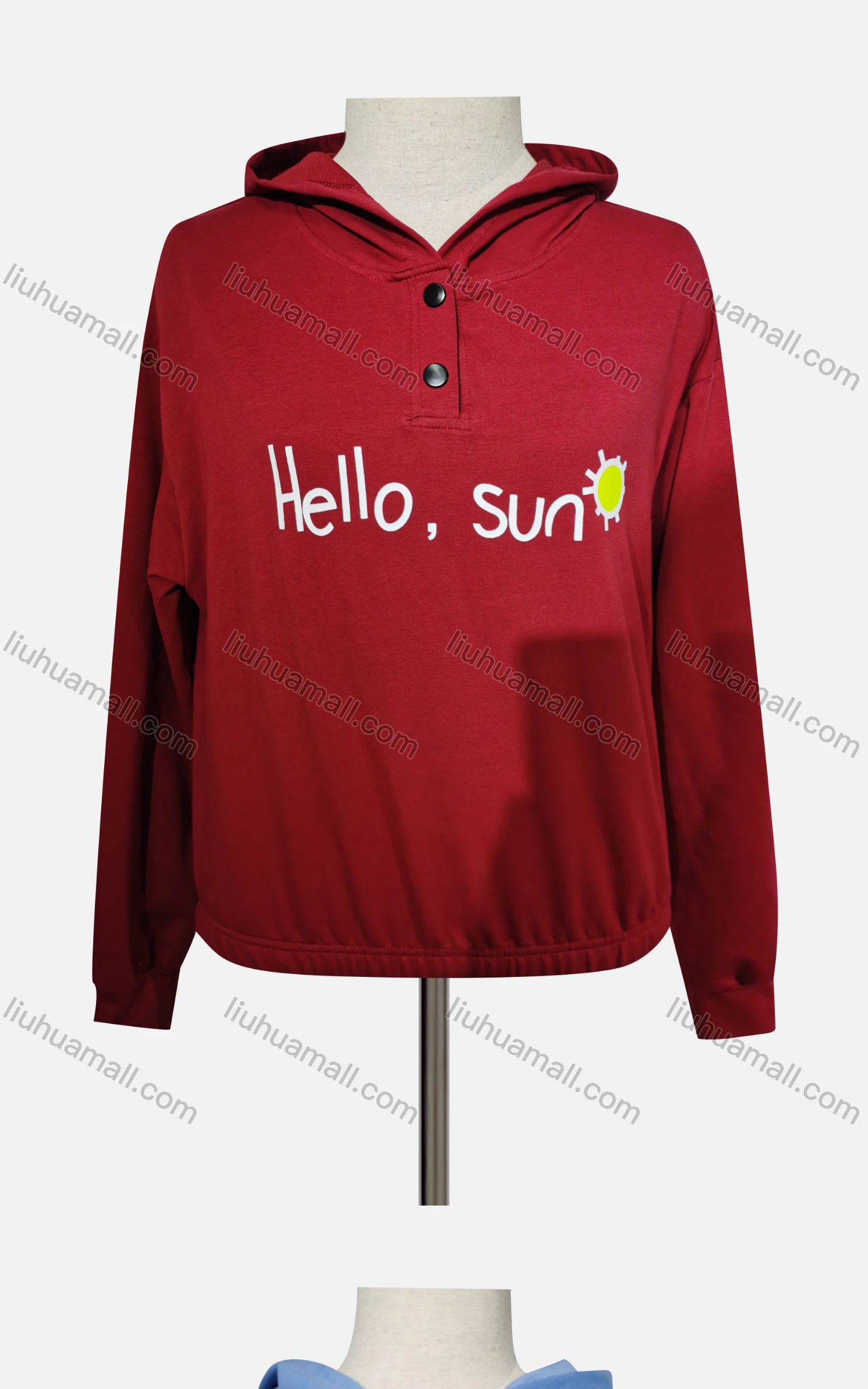 Wholesale Women's Casual Hooded Long Sleeve Button Front Hoodies - Liuhuamall