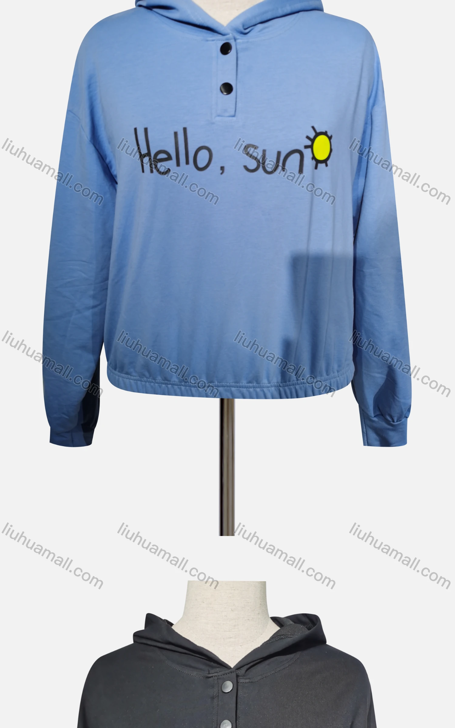 Wholesale Women's Casual Hooded Long Sleeve Button Front Hoodies - Liuhuamall