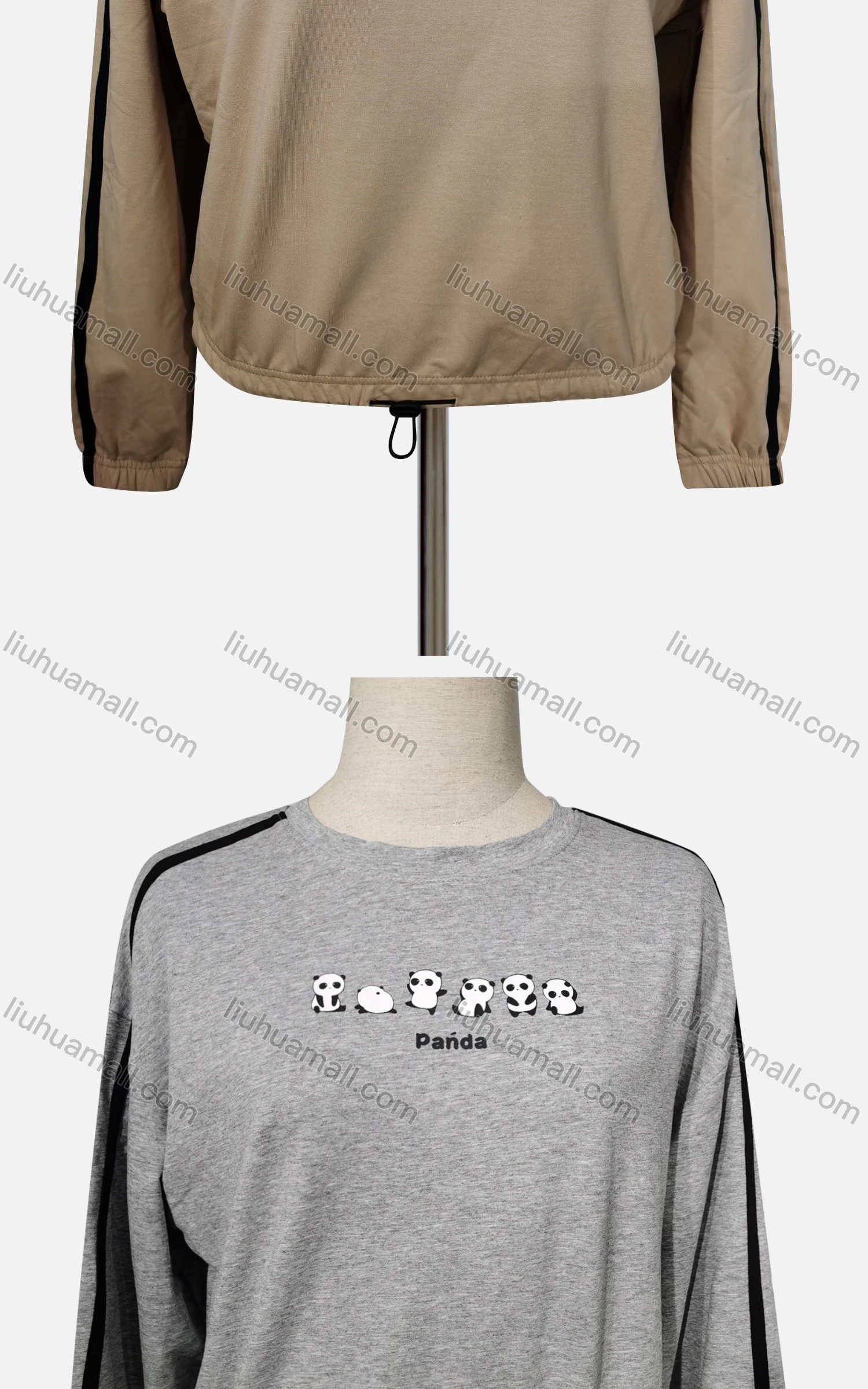 Wholesale Women's Casual Cartoon Crew Neck Long Sleeve Elastic Cuff Drawstring Top - Liuhuamall