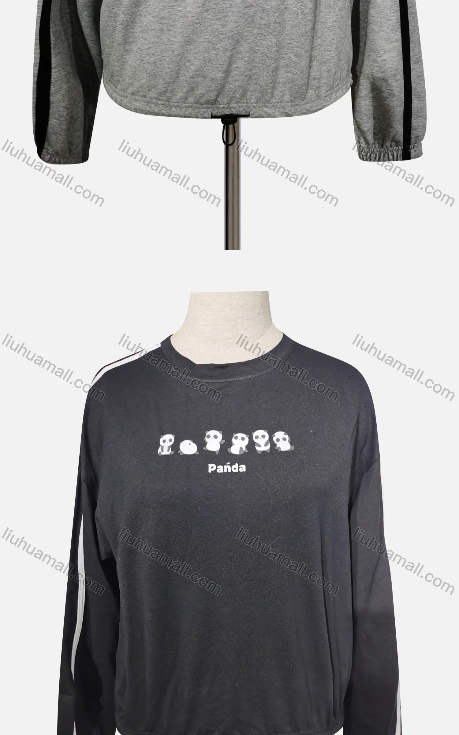 Wholesale Women's Casual Cartoon Crew Neck Long Sleeve Elastic Cuff Drawstring Top - Liuhuamall