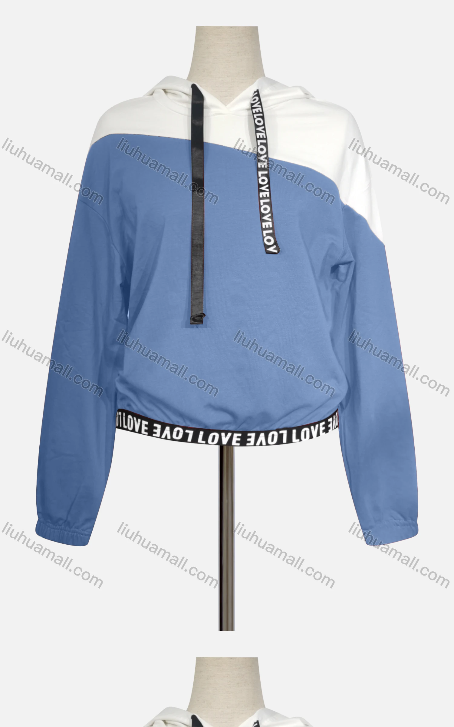 Wholesale Women's Casual Hooded Long Sleeve Colorblock Letter Hoodies - Liuhuamall