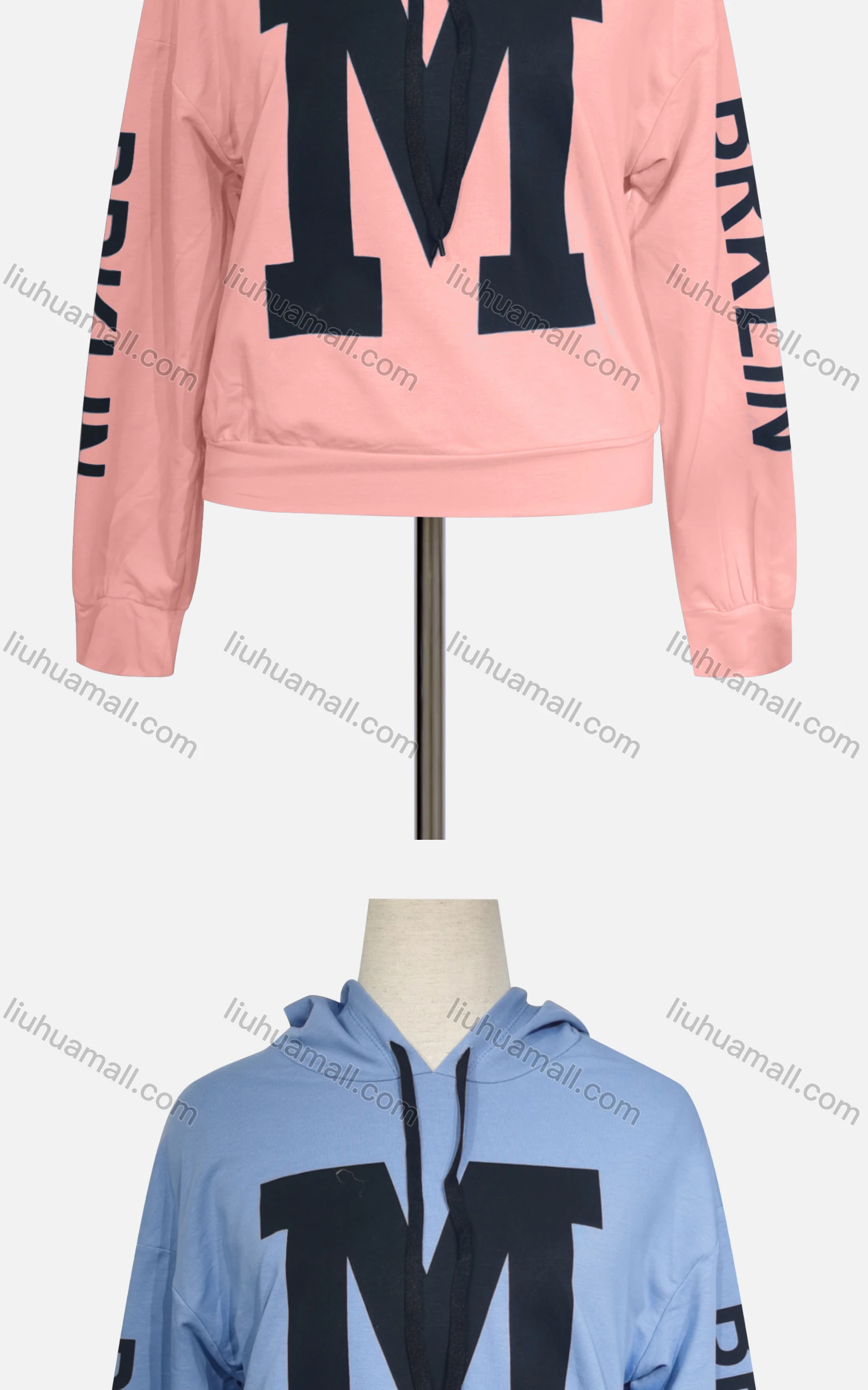 Wholesale Women's Casual Hooded Long Sleeve Letter Hoodies - Liuhuamall