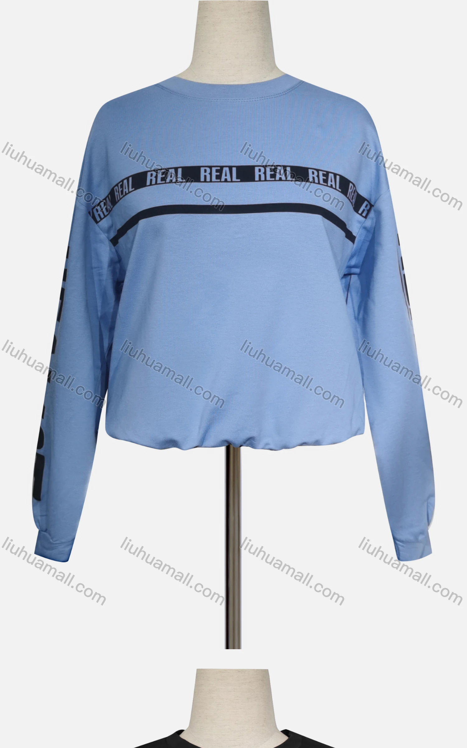 Wholesale Women's Casual Crew Neck Long Sleeve Letter Striped Sweatshirt - Liuhuamall