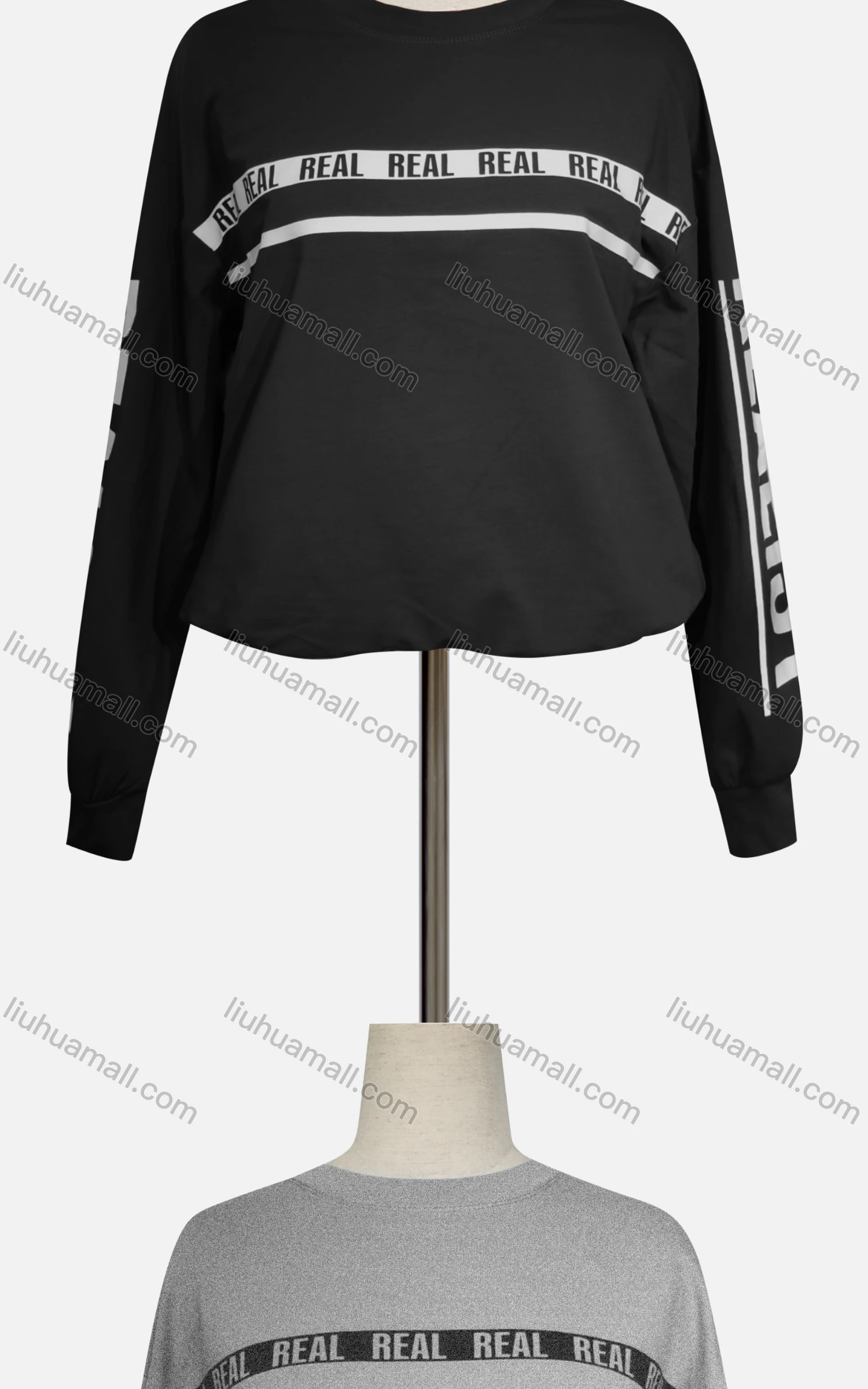 Wholesale Women's Casual Crew Neck Long Sleeve Letter Striped Sweatshirt - Liuhuamall