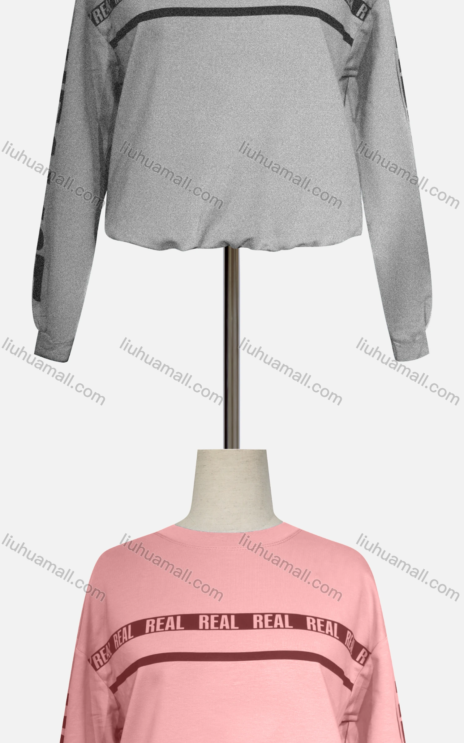 Wholesale Women's Casual Crew Neck Long Sleeve Letter Striped Sweatshirt - Liuhuamall