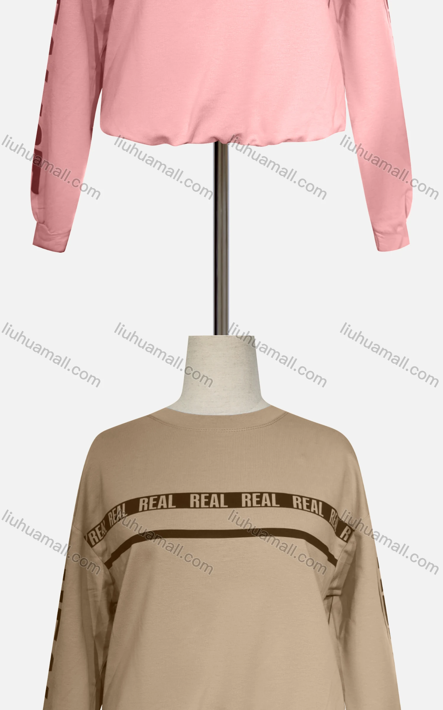 Wholesale Women's Casual Crew Neck Long Sleeve Letter Striped Sweatshirt - Liuhuamall