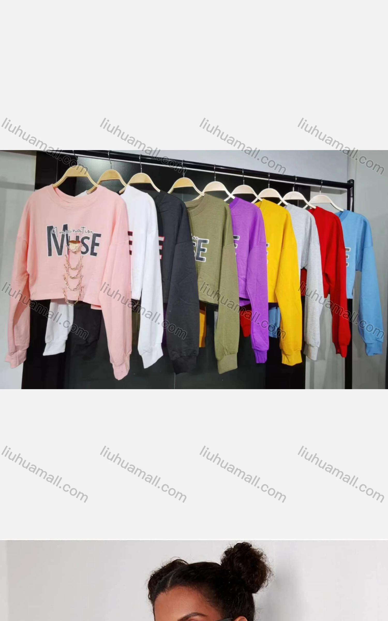 Wholesale Women's Sexy Crew Neck Long Sleeve Cutout Chain Decro Letter Crop Top - Liuhuamall