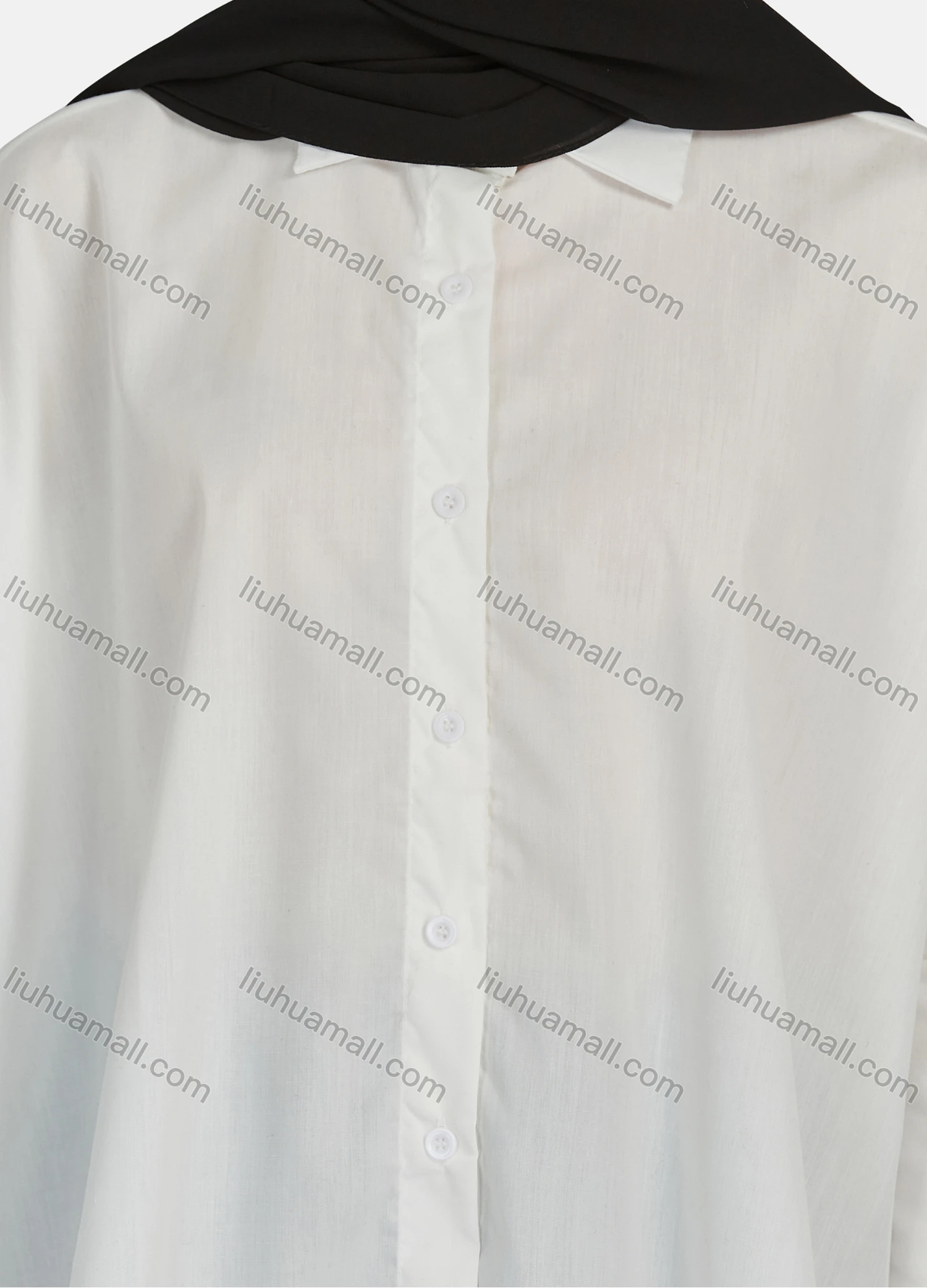 Wholesale Women's Casual Plain Collared 3/4 Sleeve Shirt 1341# - Liuhuamall