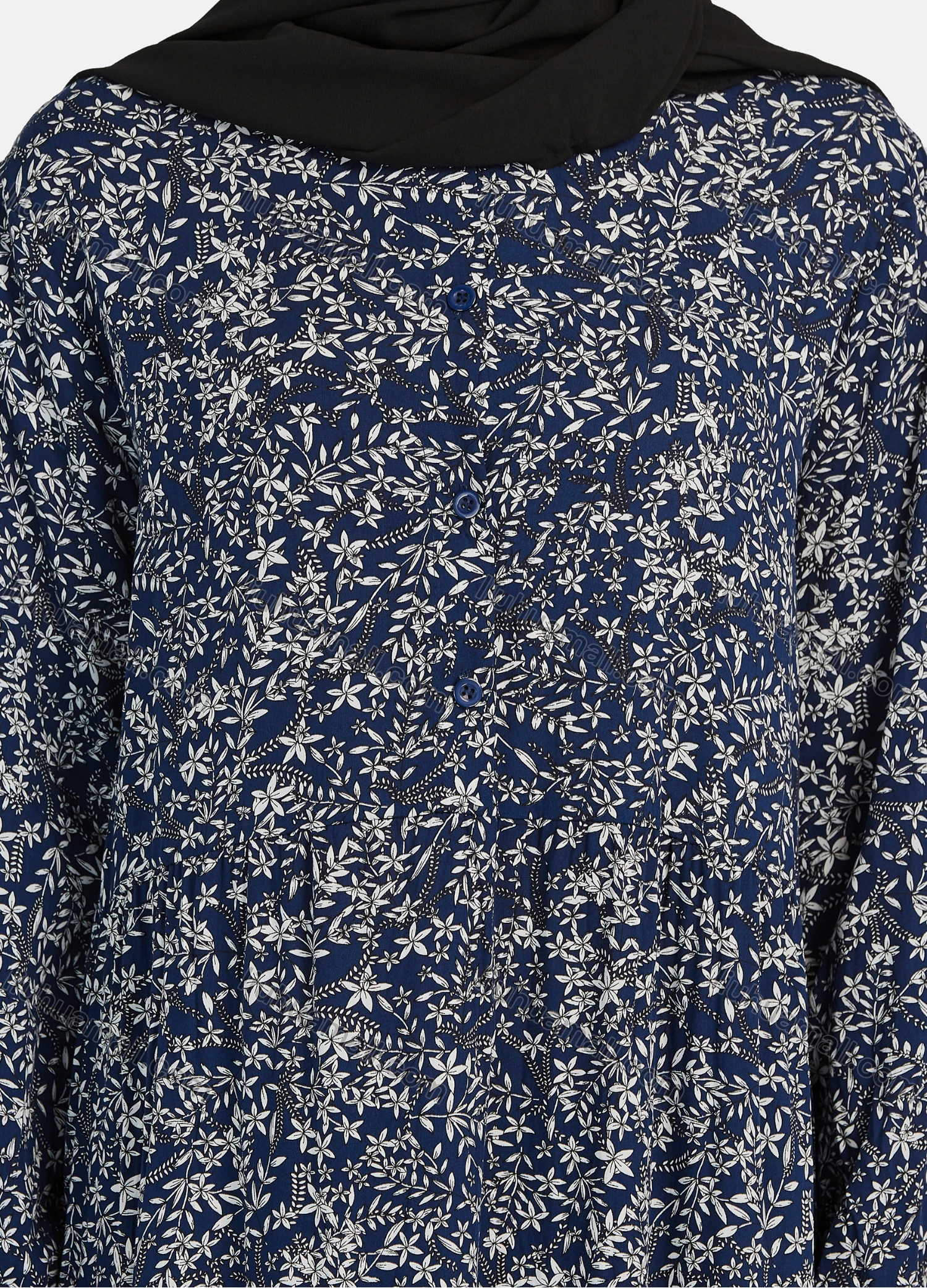 Wholesale Women's Casual Allover Print Long Sleeve Button Down Maxi Shirt Dress 1343# - Liuhuamall