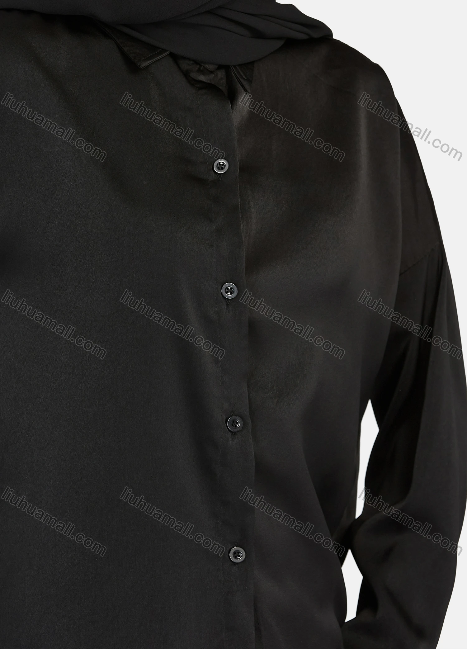 Wholesale Women's Casual Plain Collared Long Sleeve Shirt 1169# - Liuhuamall