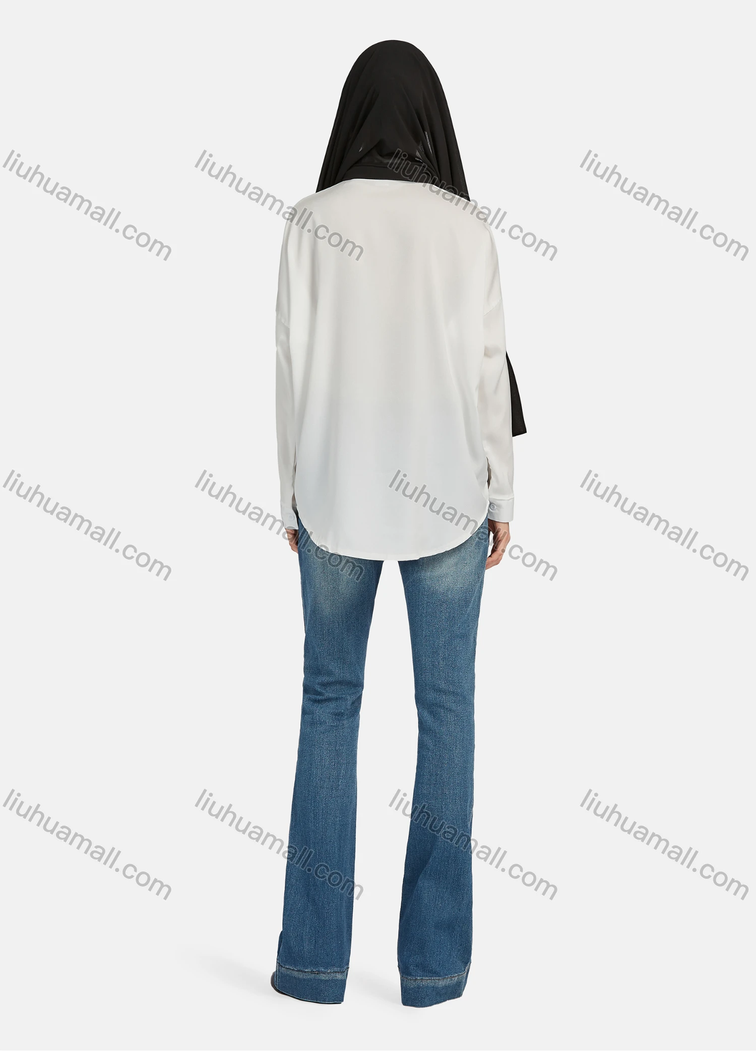 Wholesale Women's Casual Plain Collared Long Sleeve Shirt 1169# - Liuhuamall