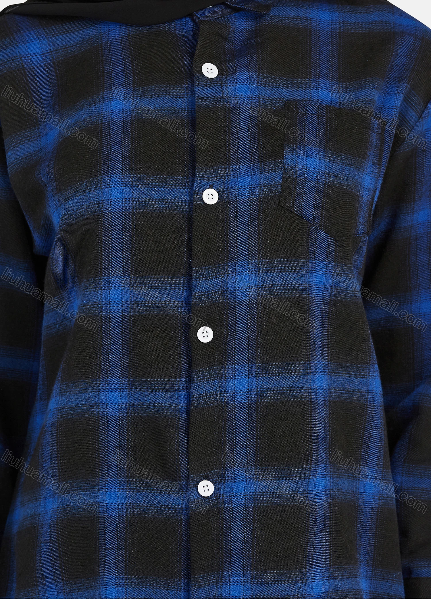 Wholesale Women's Casual Plaid Print Long Sleeve Patch Pocket Shirt 1261# - Liuhuamall