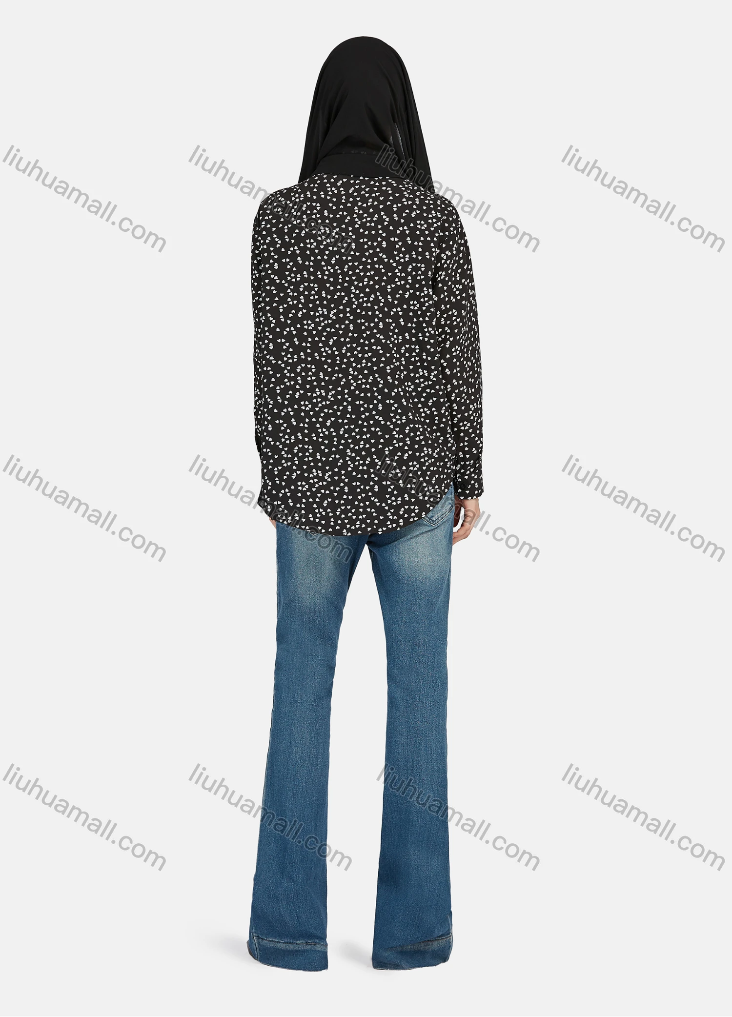 Wholesale Women's Casual Allover Print Long Sleeve Shirt 1180# - Liuhuamall