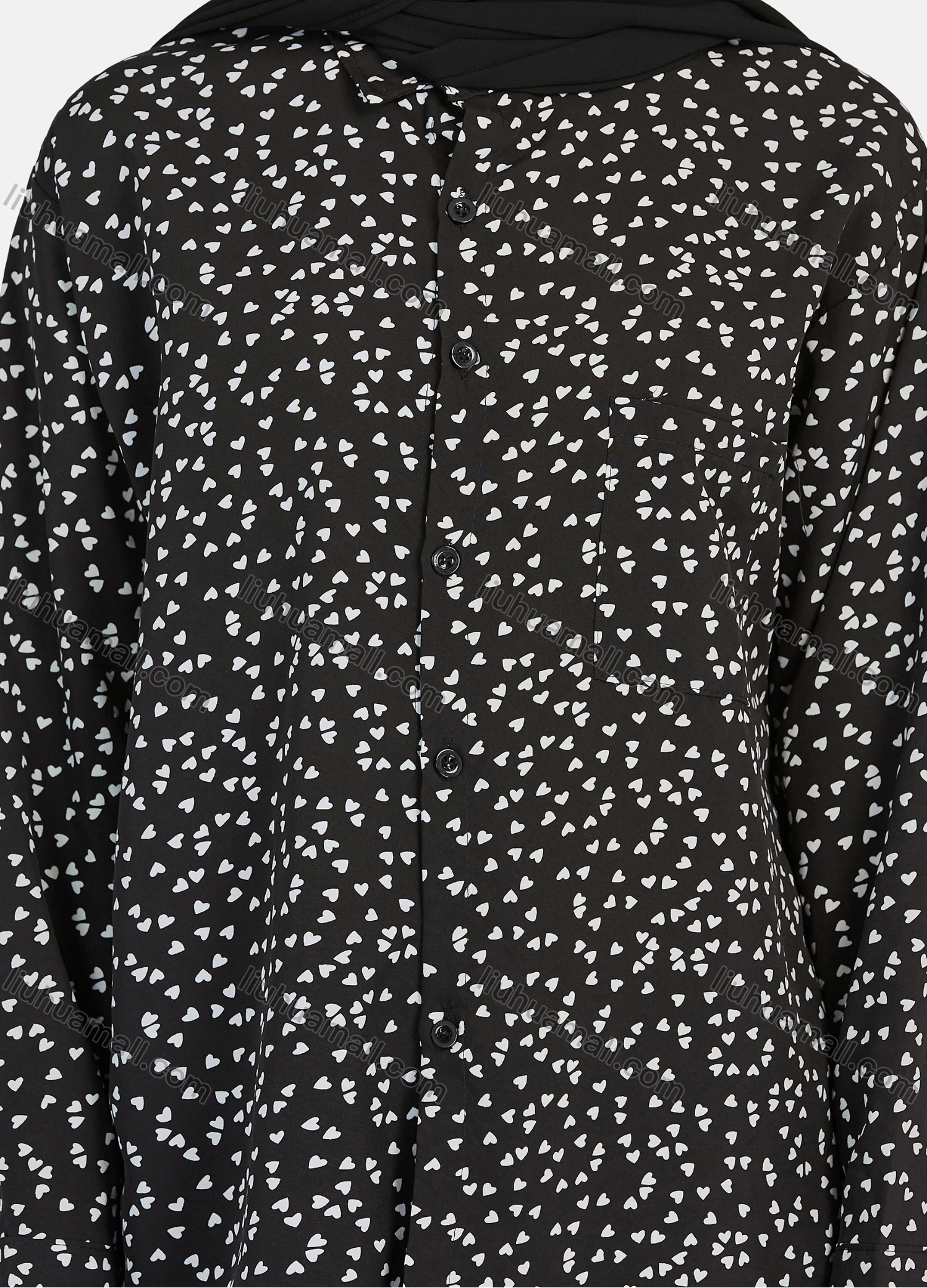 Wholesale Women's Casual Allover Print Long Sleeve Shirt 1180# - Liuhuamall