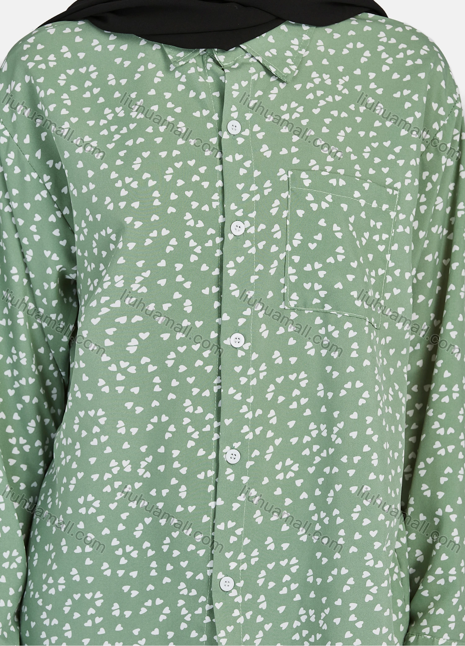 Wholesale Women's Casual Allover Print Long Sleeve Shirt 1180# - Liuhuamall