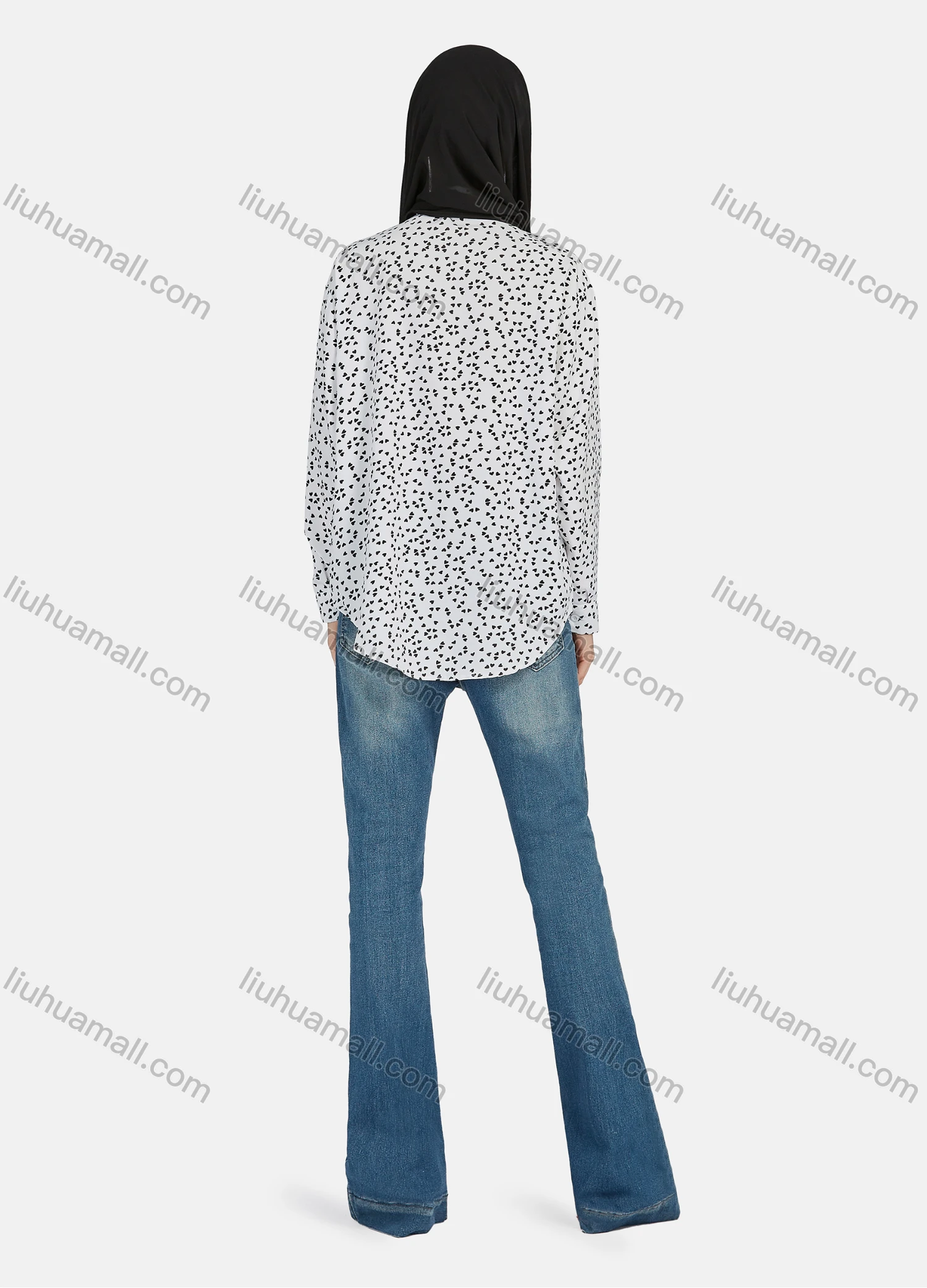 Wholesale Women's Casual Allover Print Long Sleeve Shirt 1180# - Liuhuamall