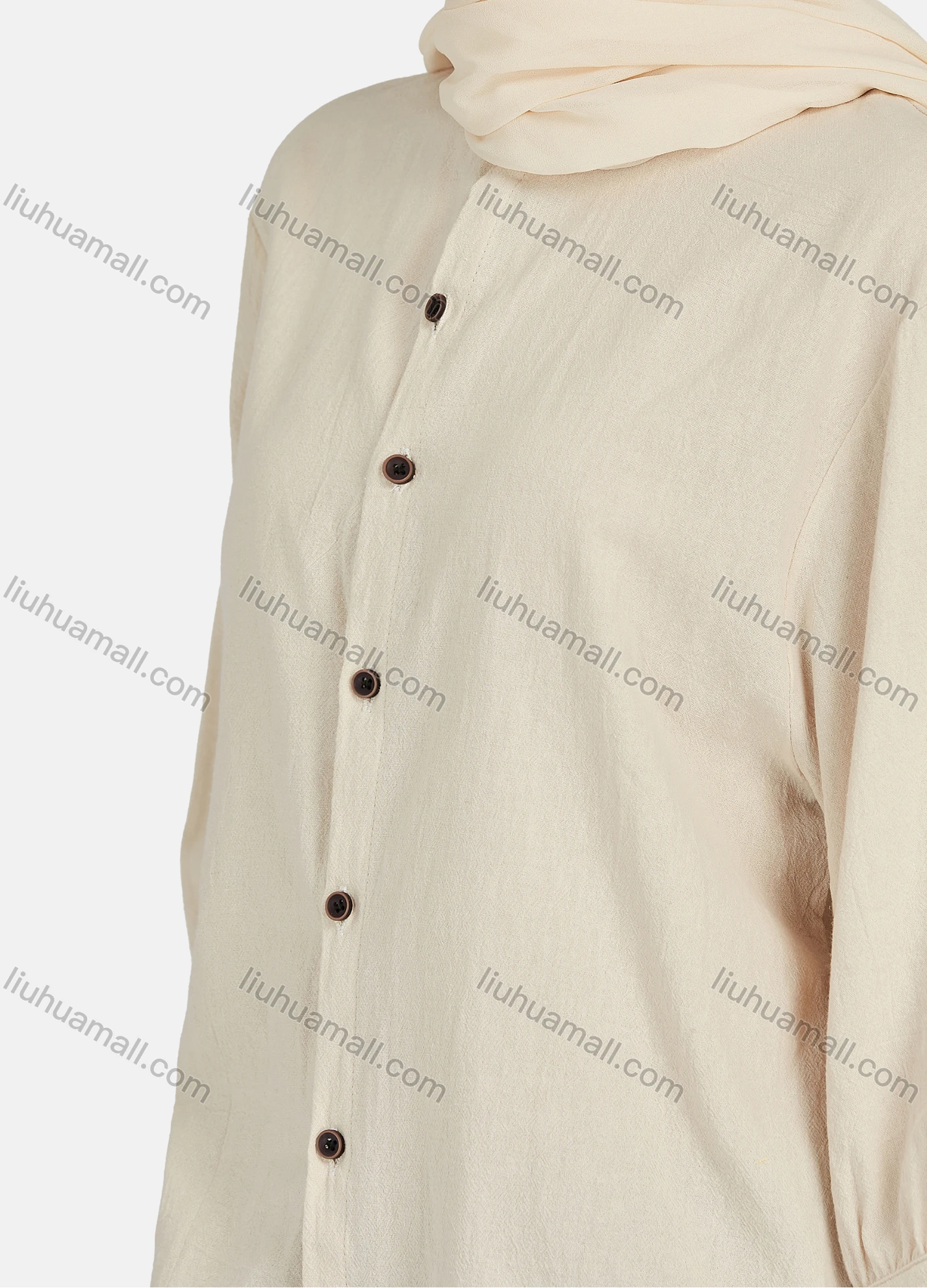 Wholesale Women's Casual Plain Button Down 3/4 Sleeve Shirt 1242# - Liuhuamall