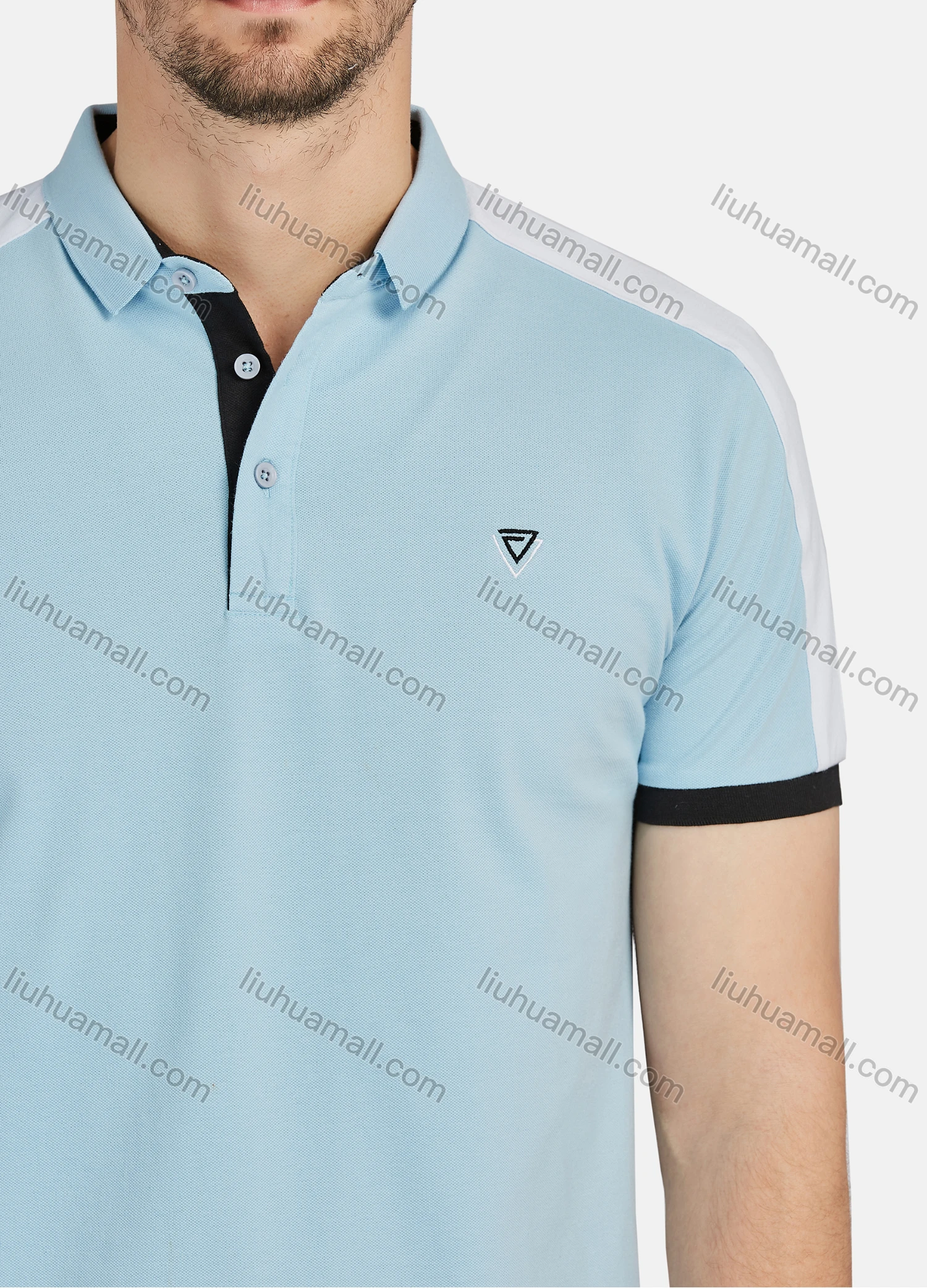 Wholesale Men's Casual Striped 100% Cotton Short Sleeve Labelled Polo Shirt 2206# - Liuhuamall