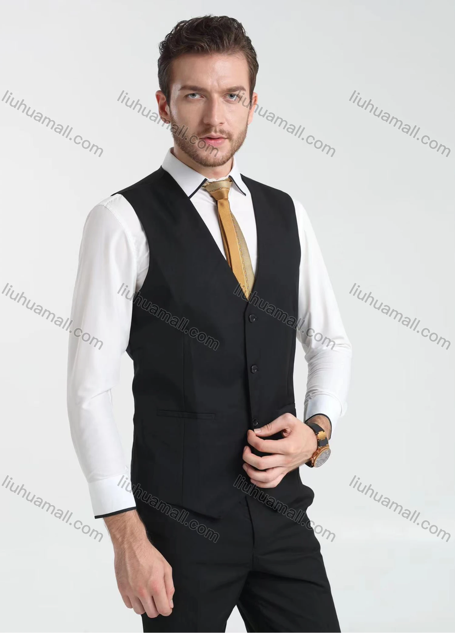 Wholesale Men's Formal Business Plain Lapel One Button Blazer Jacket & Pants 2-Pieces Suit Set BC005# - Liuhuamall