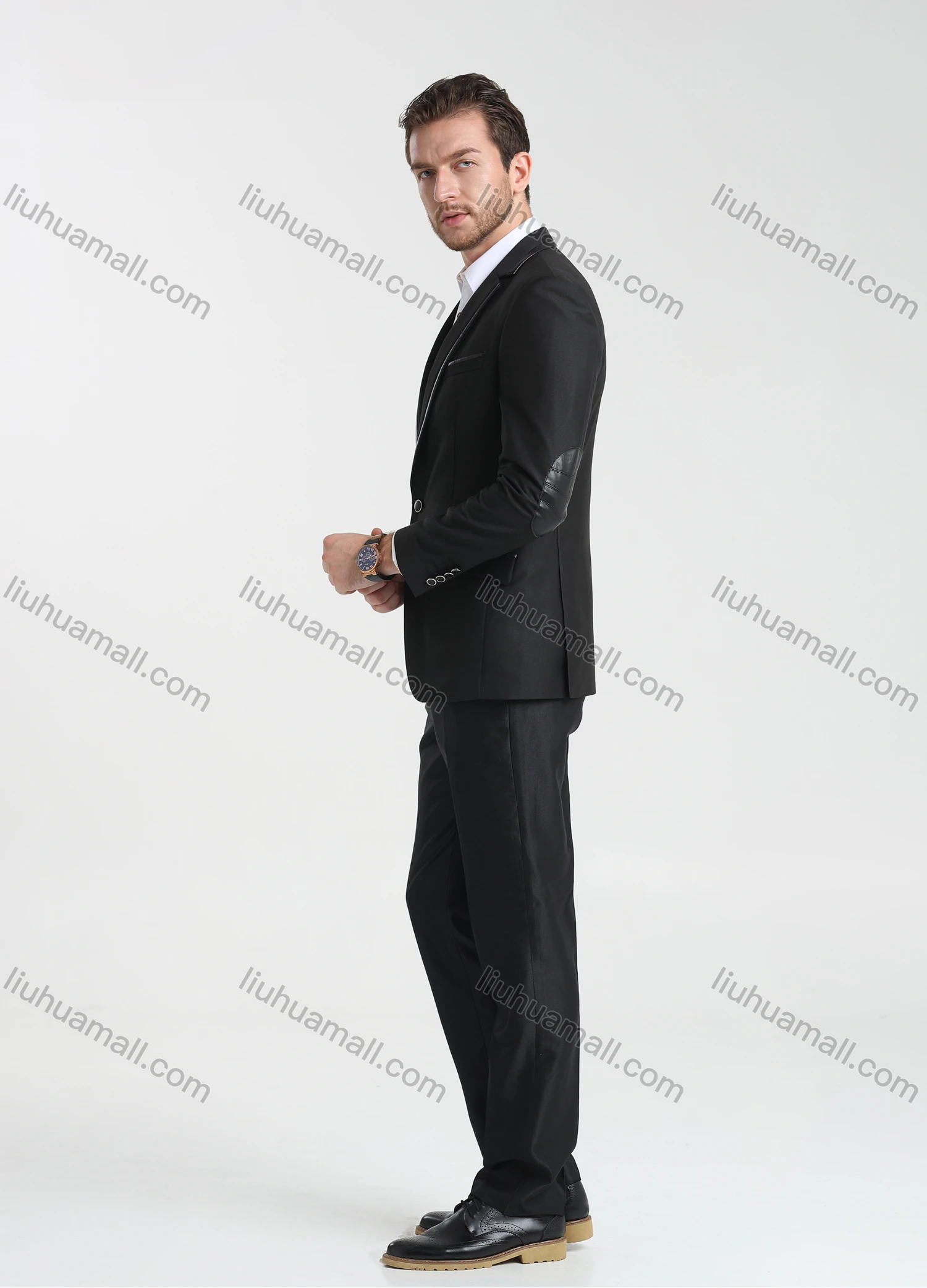 Wholesale Men's Formal Business Plain Lapel One Button Blazer Jacket & Pants 2-Pieces Suit Set BC018# - Liuhuamall