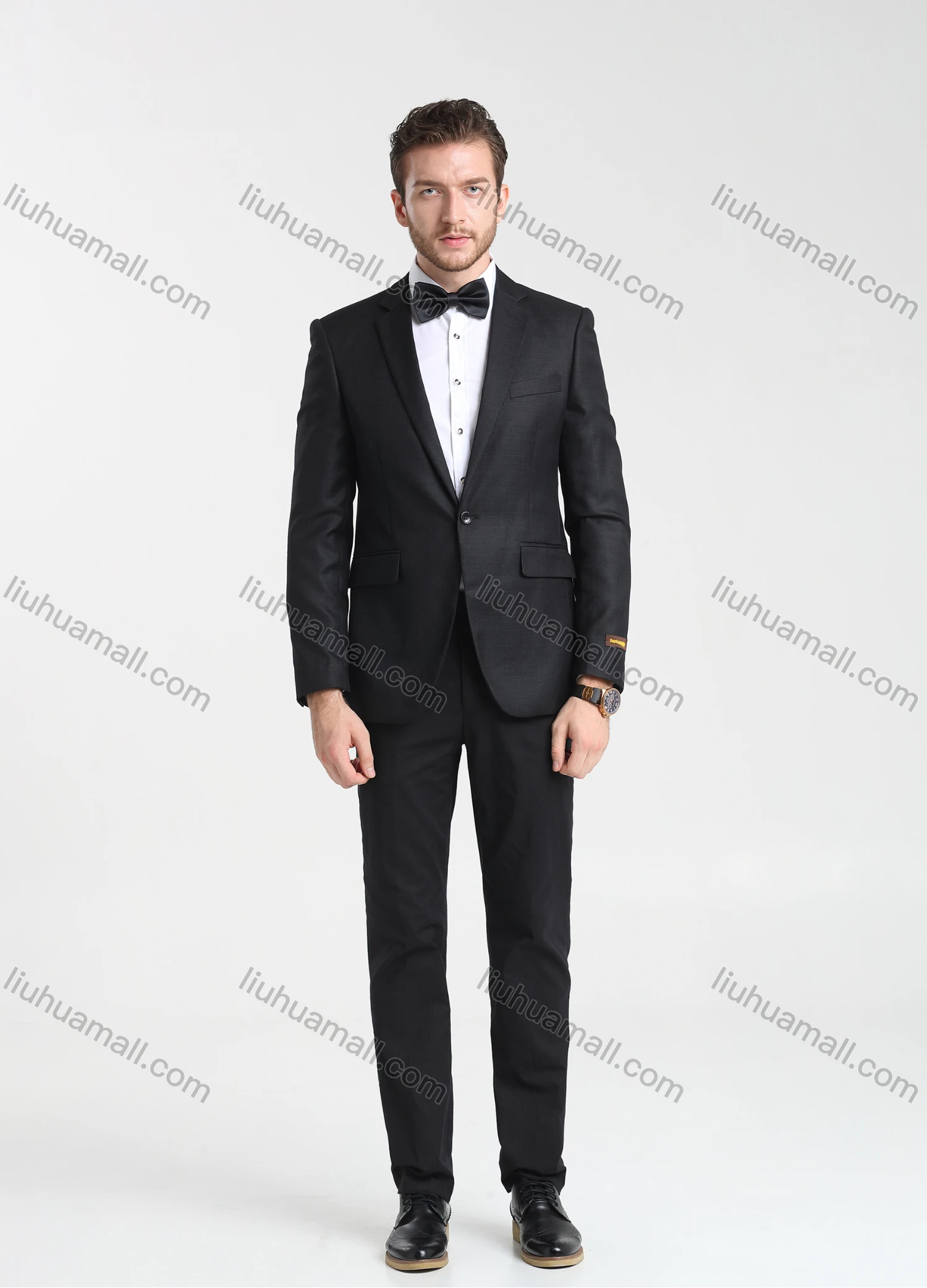 Wholesale Men's Formal Business Plain Lapel One Button Blazer Jacket & Pants 2-Pieces Suit Set BC024# - Liuhuamall