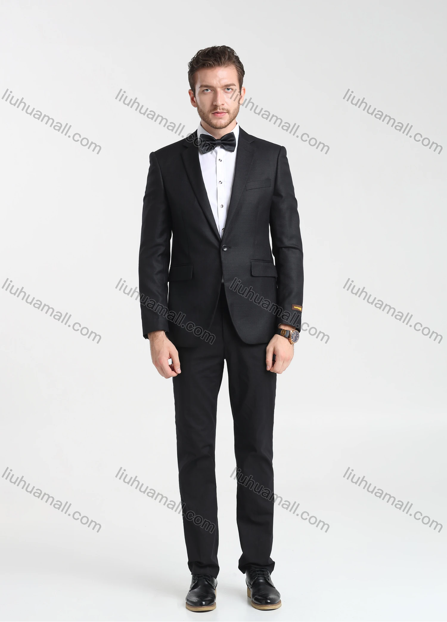 Wholesale Men's Formal Business Plain Lapel One Button Blazer Jacket & Pants 2-Pieces Suit Set BC029# - Liuhuamall