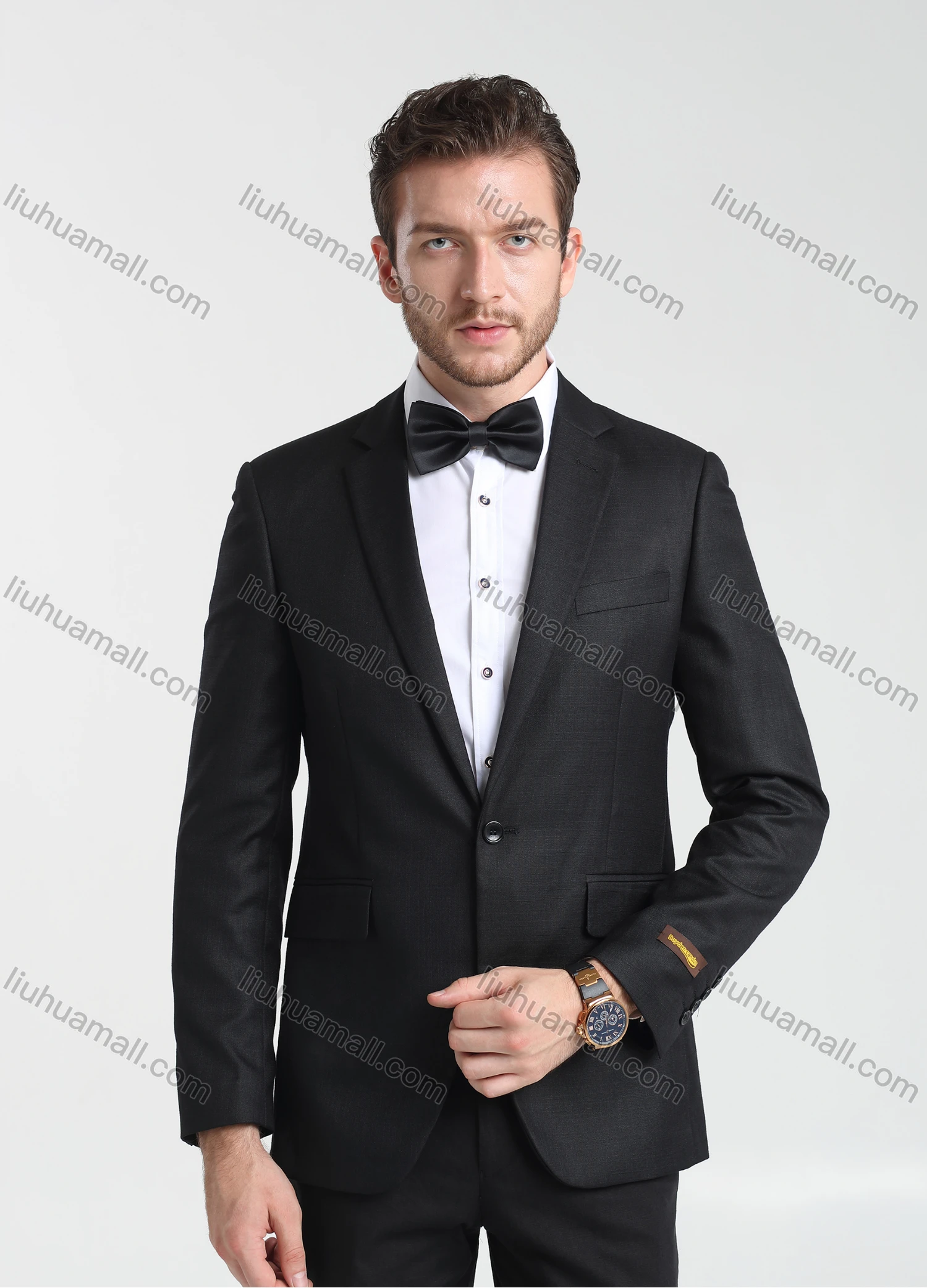 Wholesale Men's Formal Business Plain Lapel One Button Blazer Jacket & Pants 2-Pieces Suit Set BC029# - Liuhuamall