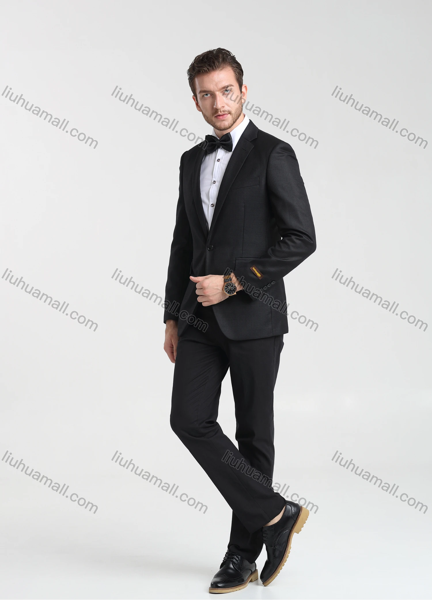 Wholesale Men's Formal Business Plain Lapel One Button Blazer Jacket & Pants 2-Pieces Suit Set BC034# - Liuhuamall