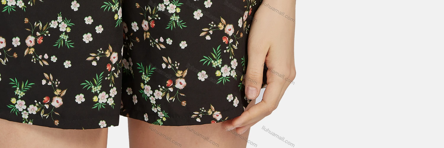 Wholesale Women's Sexy Floral Peplum Off Shoulder Shirred Top 2-piece Set 28526# - Liuhuamall