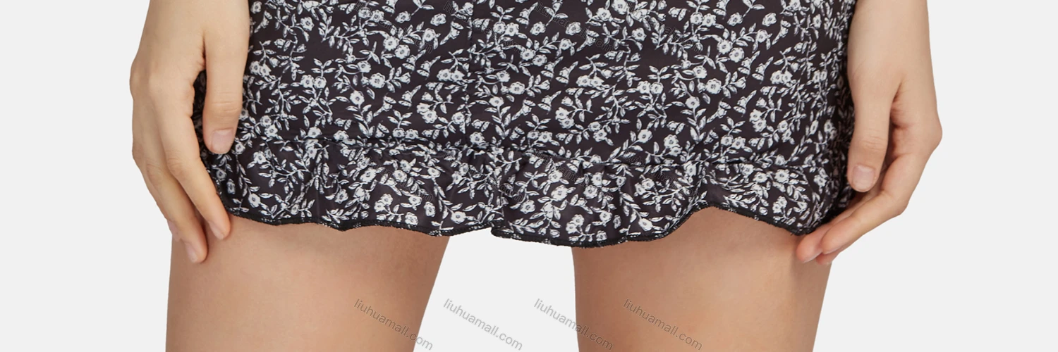 Wholesale Women's Sexy Floral Bow Knot Strapless Crop Top 2-piece Set 28529# - Liuhuamall