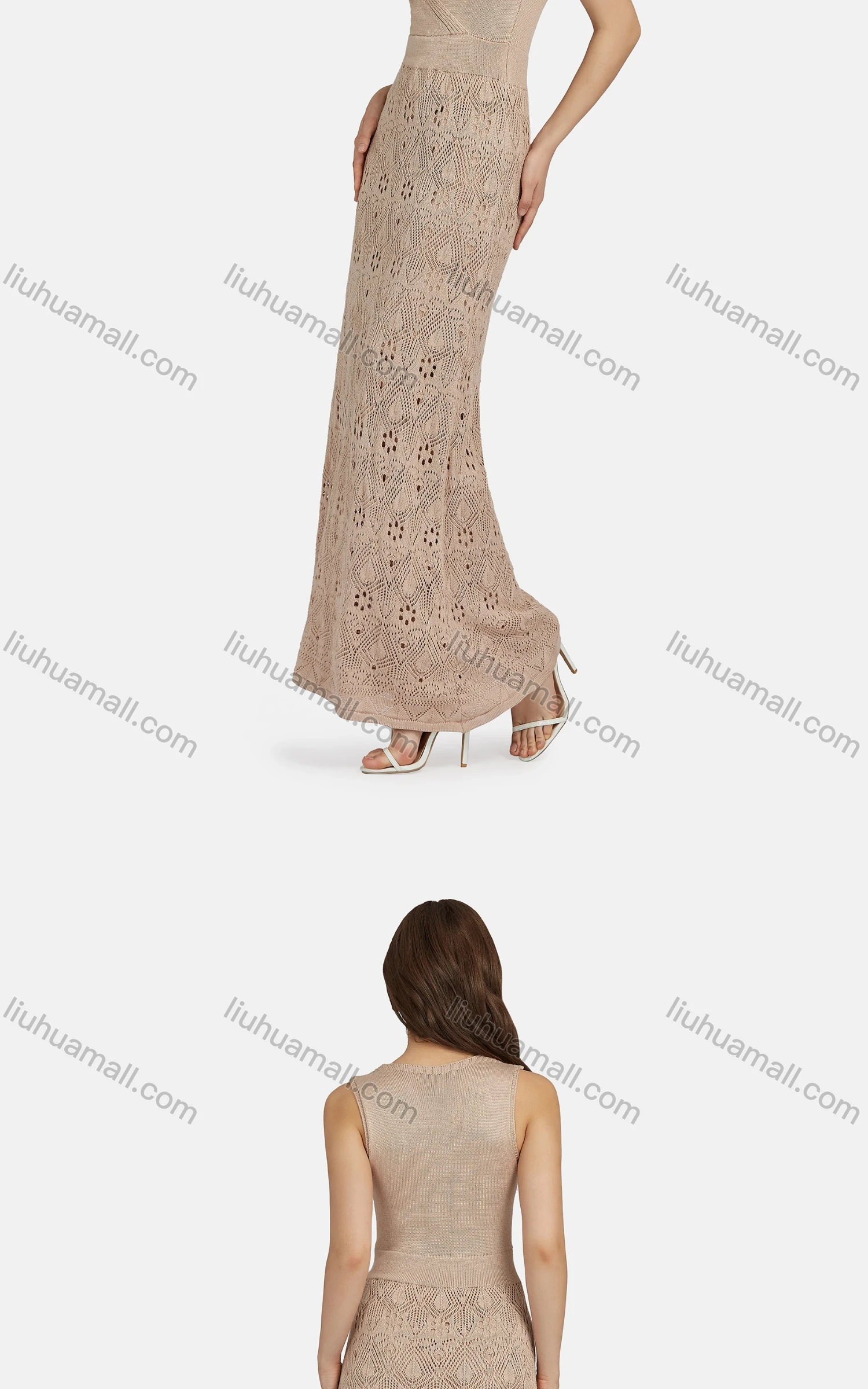 Wholesale Women's Sexy Deep V Neck Sleeveless High Waist Mesh Tank Dress WA0047# - Liuhuamall