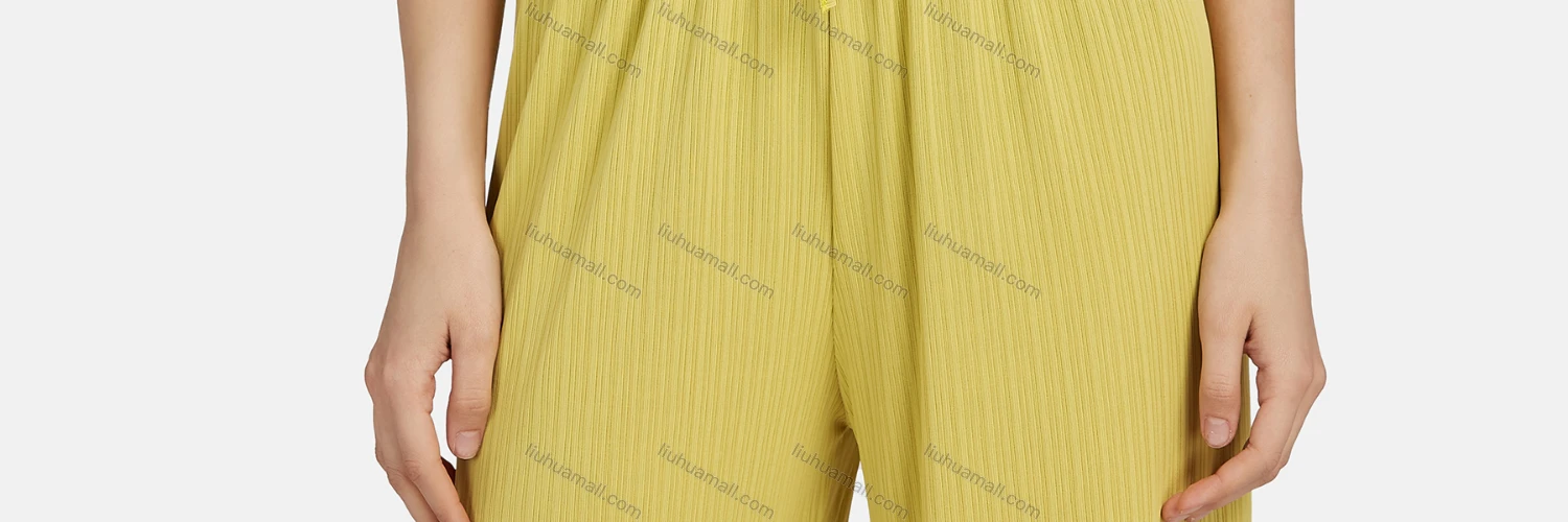 Wholesale Women's Casual High Waist Drawstring Rib-Knit Plain Wide Leg Pants 2017# - Liuhuamall