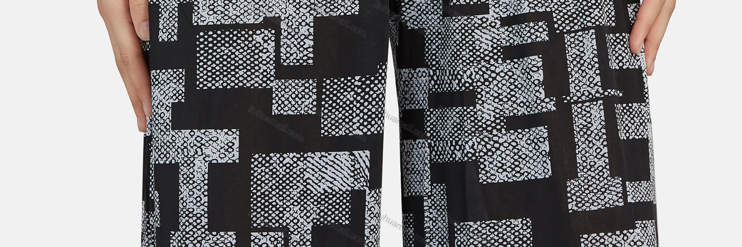 Wholesale Women's Casual High Waist Drawstring Rib-Knit Geo Wide Leg Pants 2016# - Liuhuamall