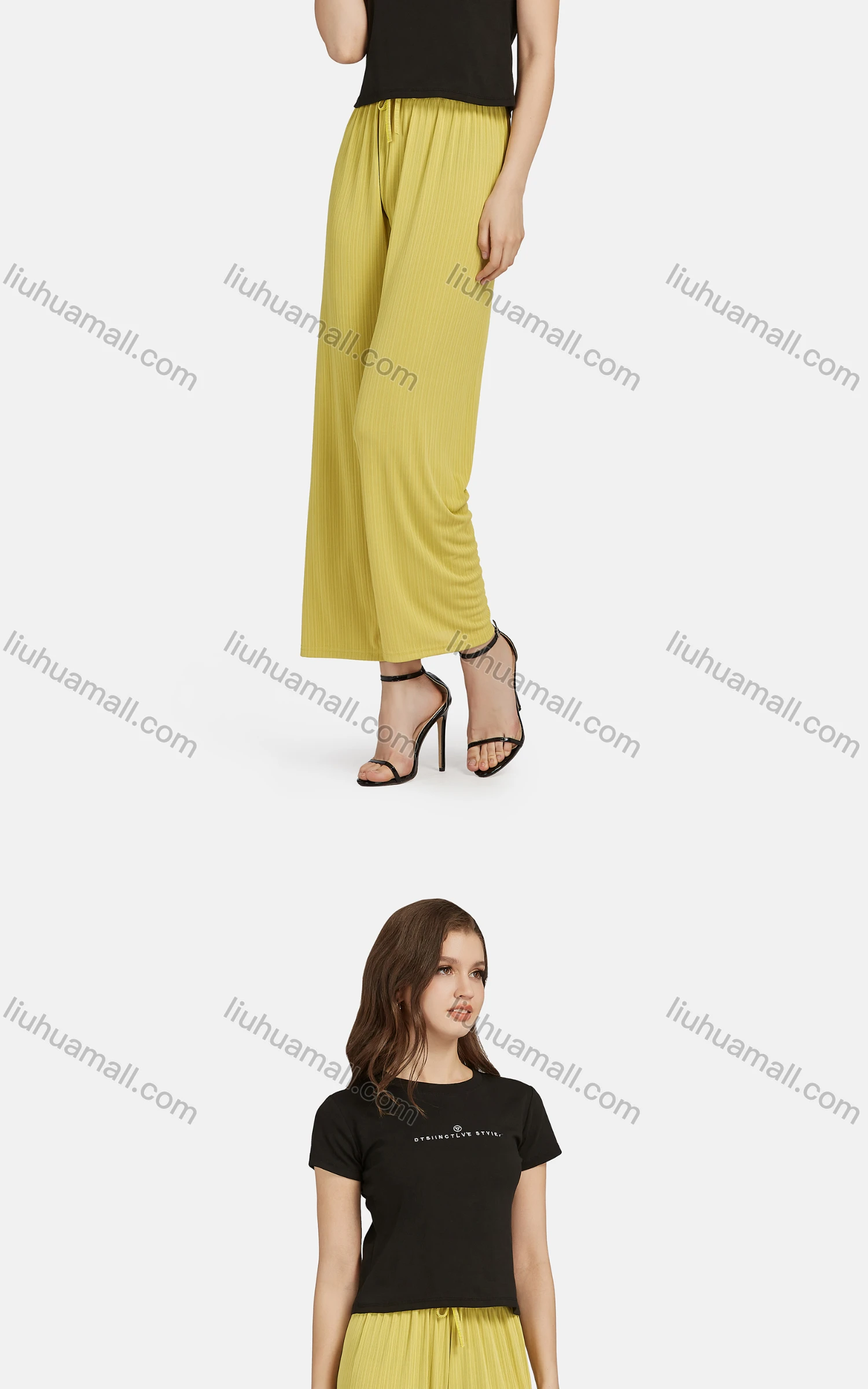 Wholesale Women's Casual Letter Crew Neck Short Sleeve Slim Fit T-shirt - Liuhuamall