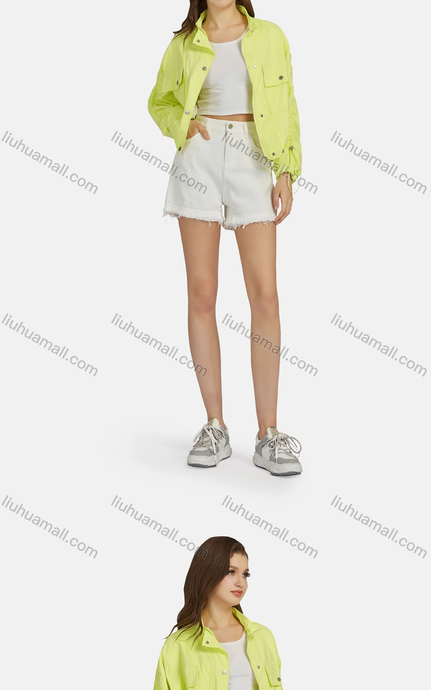 Wholesale Women's Casual Slant Pockets Frayed Raw Hem 5'' Inseam Shorts DL-23101# - Liuhuamall