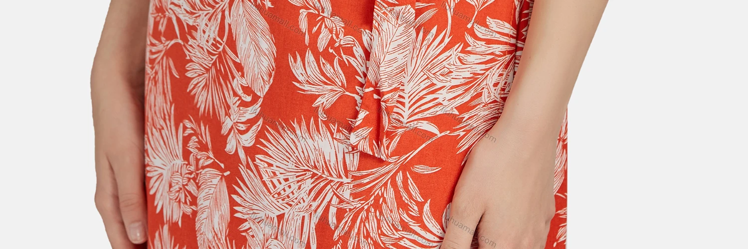 Wholesale Women's Casual V Neck Ruffle Trim Lace Up Peplum Floral Print Tank Dress 024# - Liuhuamall