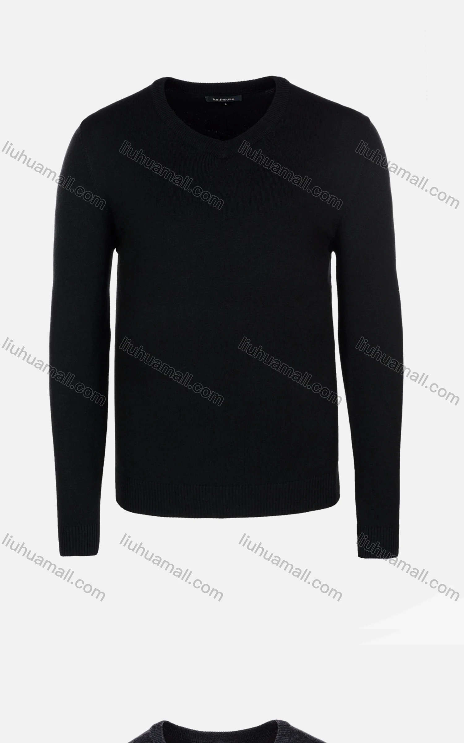 Wholesale Men's Casual Slim Fit Plain V Neck Long Sleeve Wool Blend Sweater 8101# - Liuhuamall