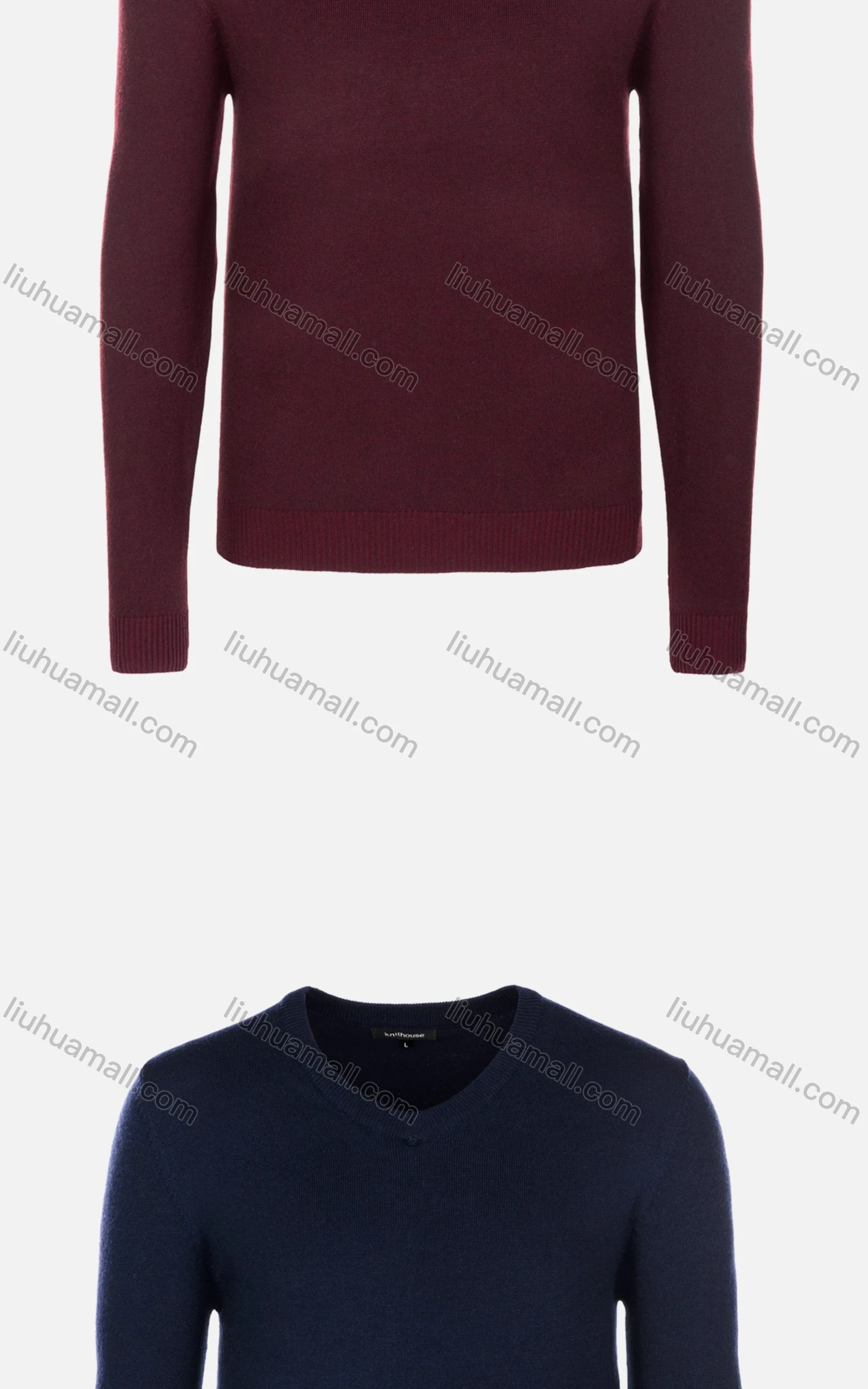 Wholesale Men's Casual Slim Fit Plain V Neck Long Sleeve Wool Blend Sweater 8101# - Liuhuamall