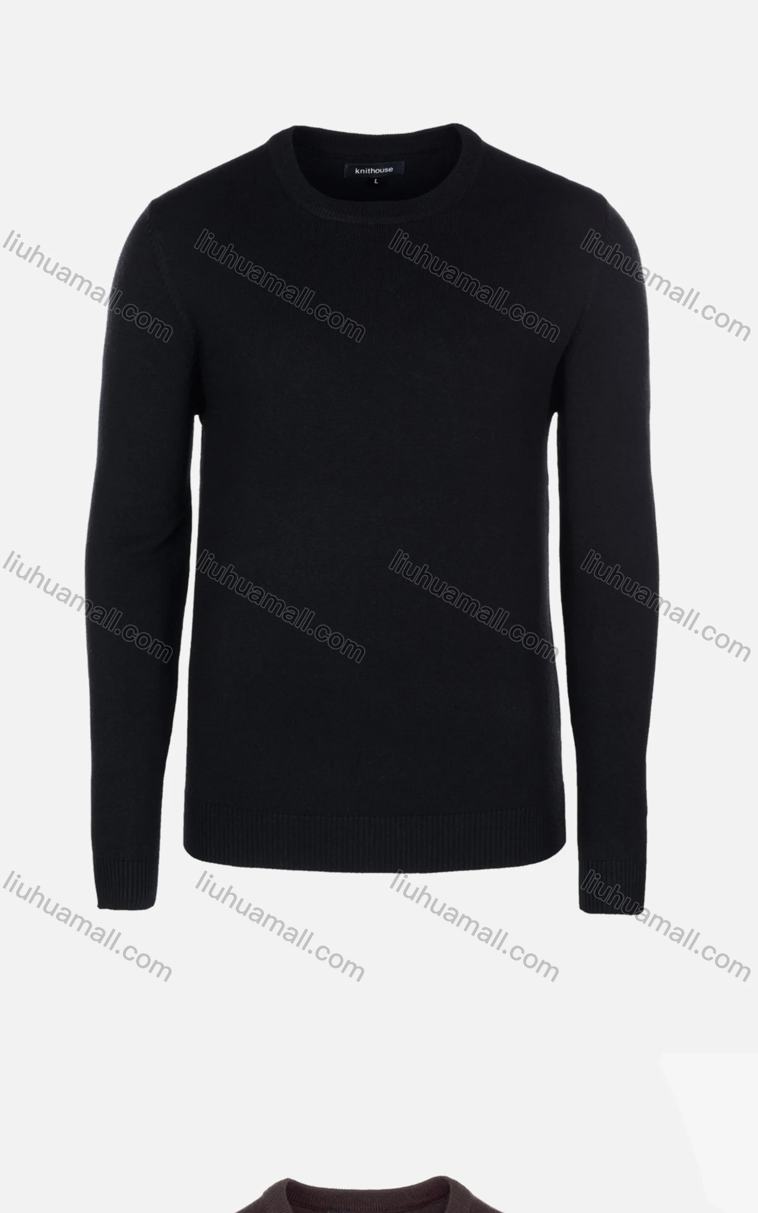 Wholesale Men's Casual Slim Fit Plain Crew Neck Long Sleeve Wool Blend Sweater 8102# - Liuhuamall