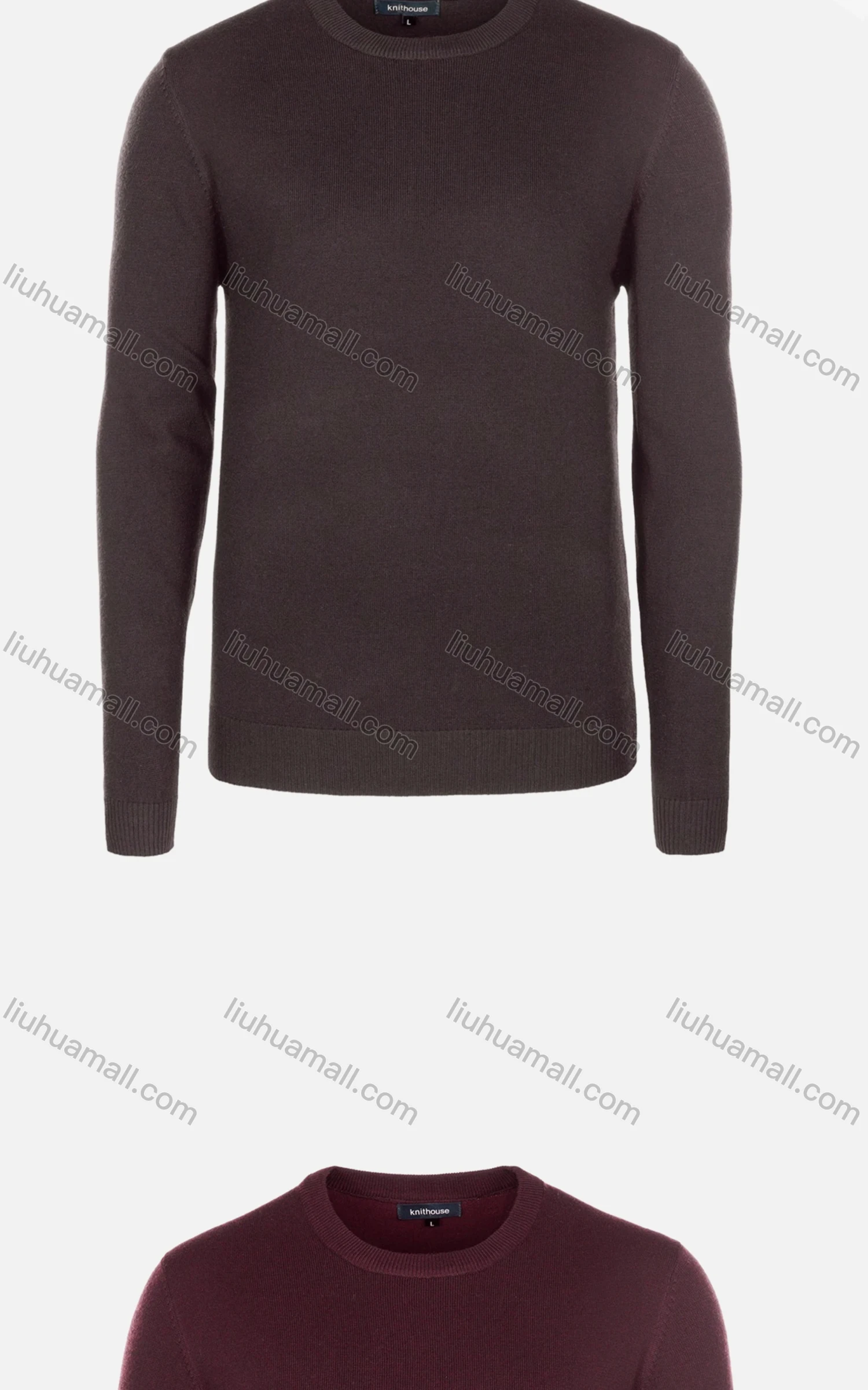 Wholesale Men's Casual Slim Fit Plain Crew Neck Long Sleeve Wool Blend Sweater 8102# - Liuhuamall