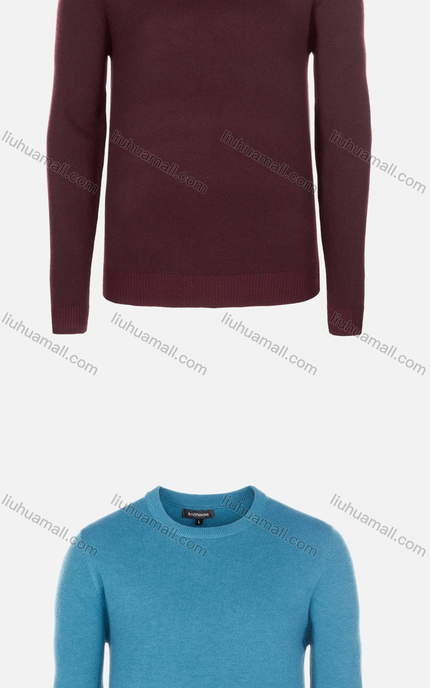 Wholesale Men's Casual Slim Fit Plain Crew Neck Long Sleeve Wool Blend Sweater 8102# - Liuhuamall