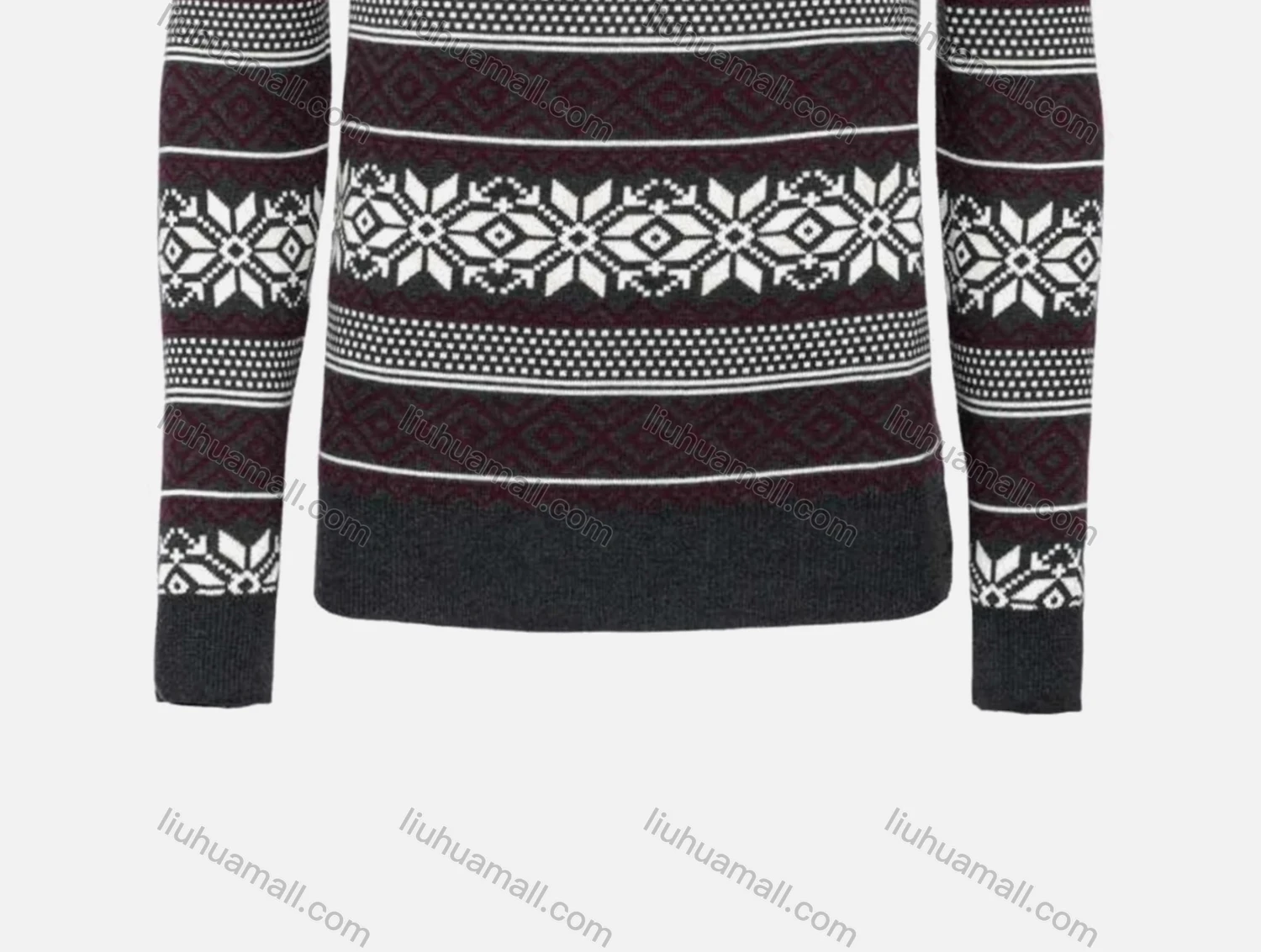 Wholesale Men's Casual Slim Fit Crew Neck Long Sleeve Allover Print Wool Blend Sweater 8130/8131/8132/8133# - Liuhuamall