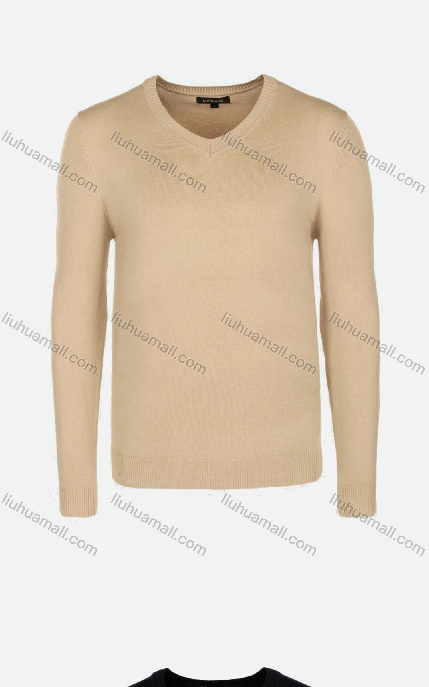 Wholesale Men's Casual Slim Fit V Neck Long Sleeve Plain Sweater 8301# - Liuhuamall