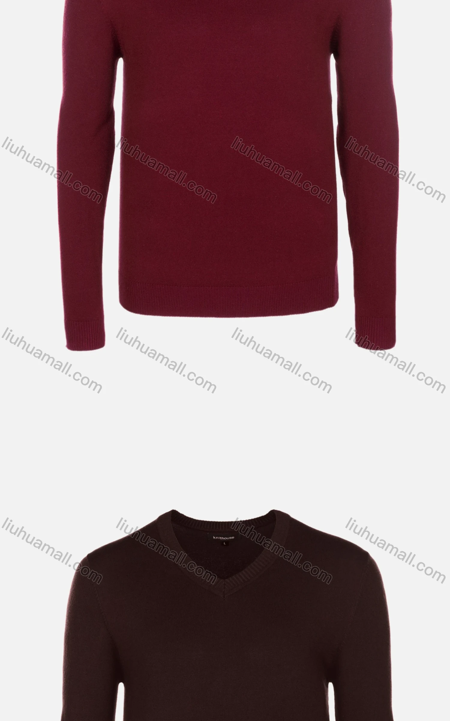 Wholesale Men's Casual Slim Fit V Neck Long Sleeve Plain Sweater 8301# - Liuhuamall